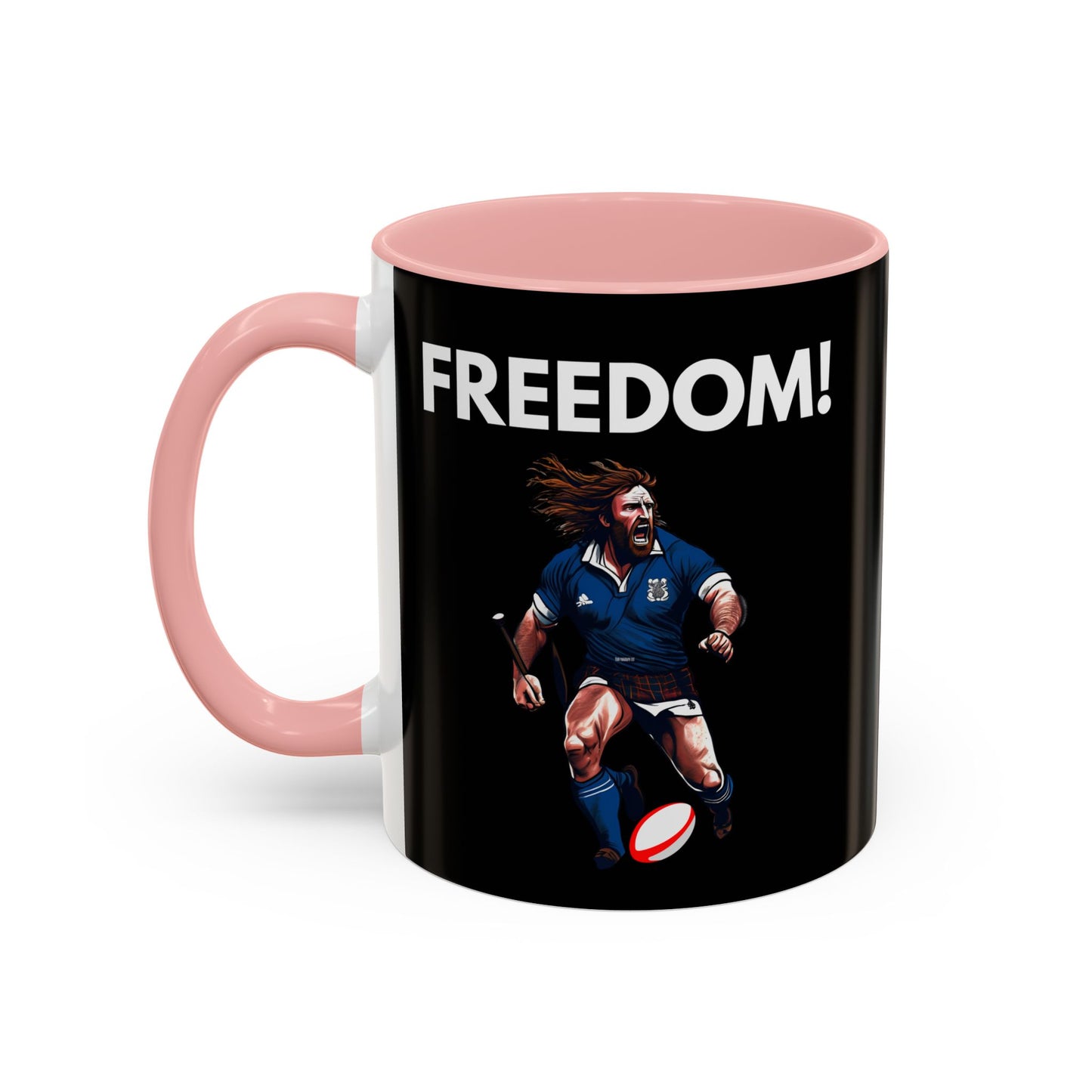 Freedom! William Wallace Themed Scotland Rugby Black 11oz Mug