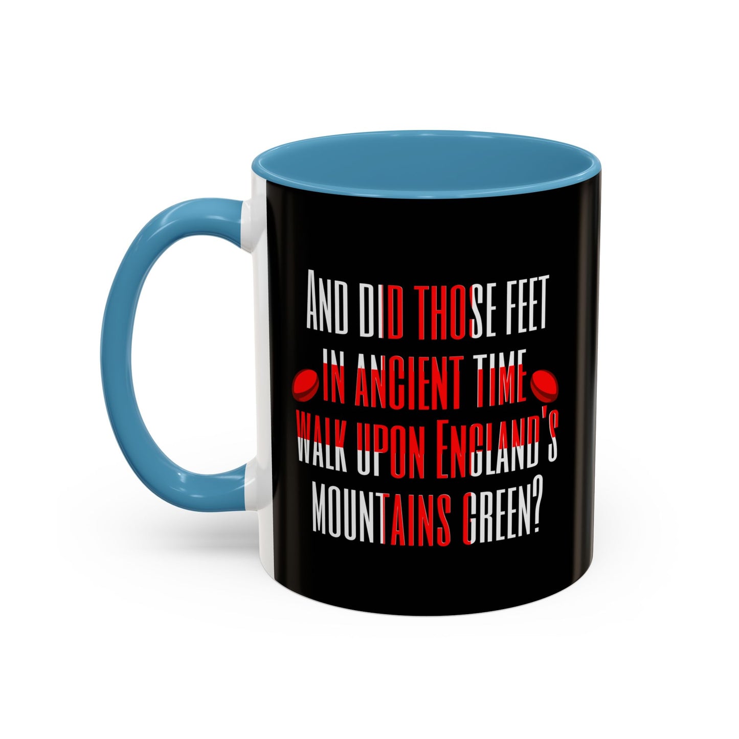 Jerusalem Poem "And did those feet" Black 11oz Mug
