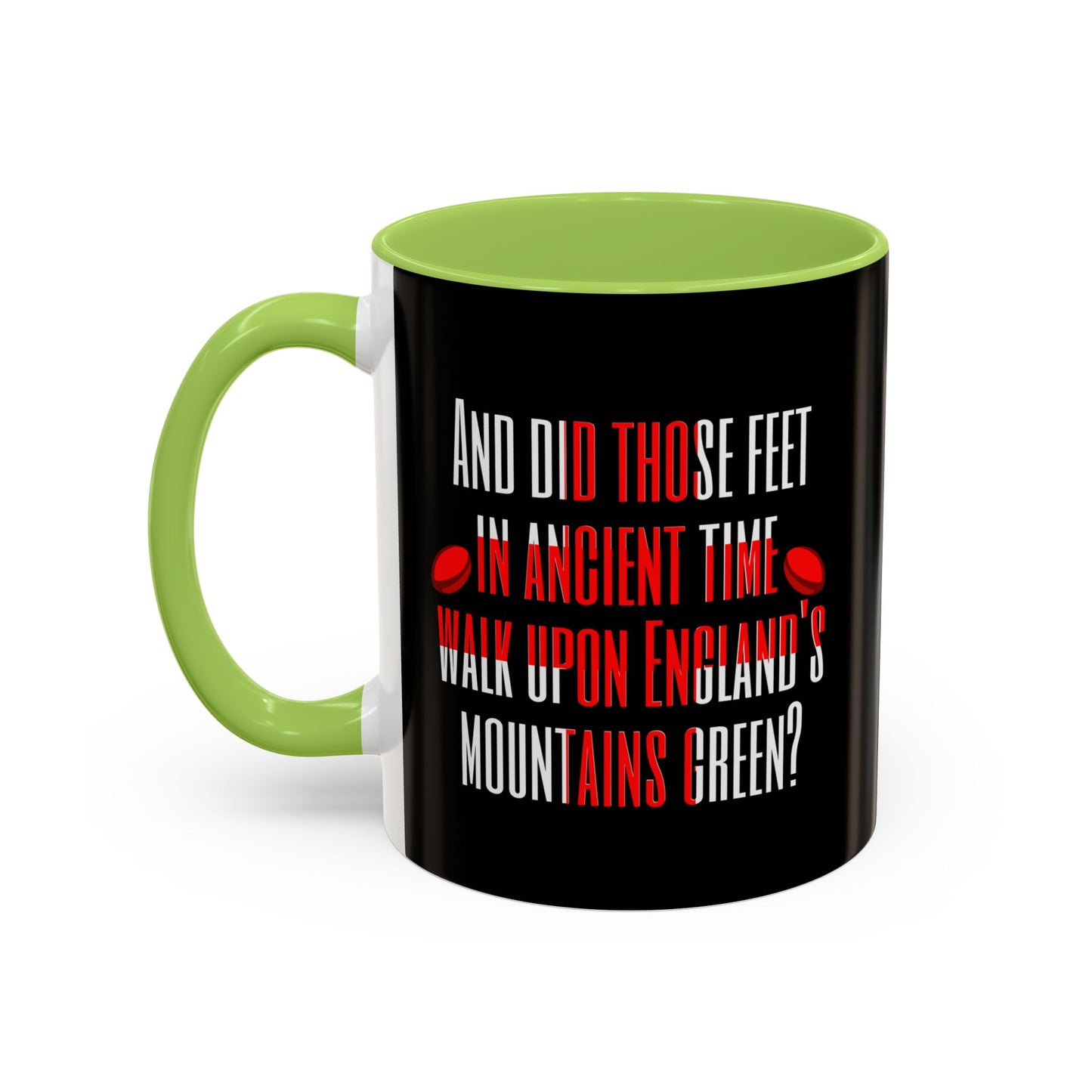 Jerusalem Poem "And did those feet" Black 11oz Mug
