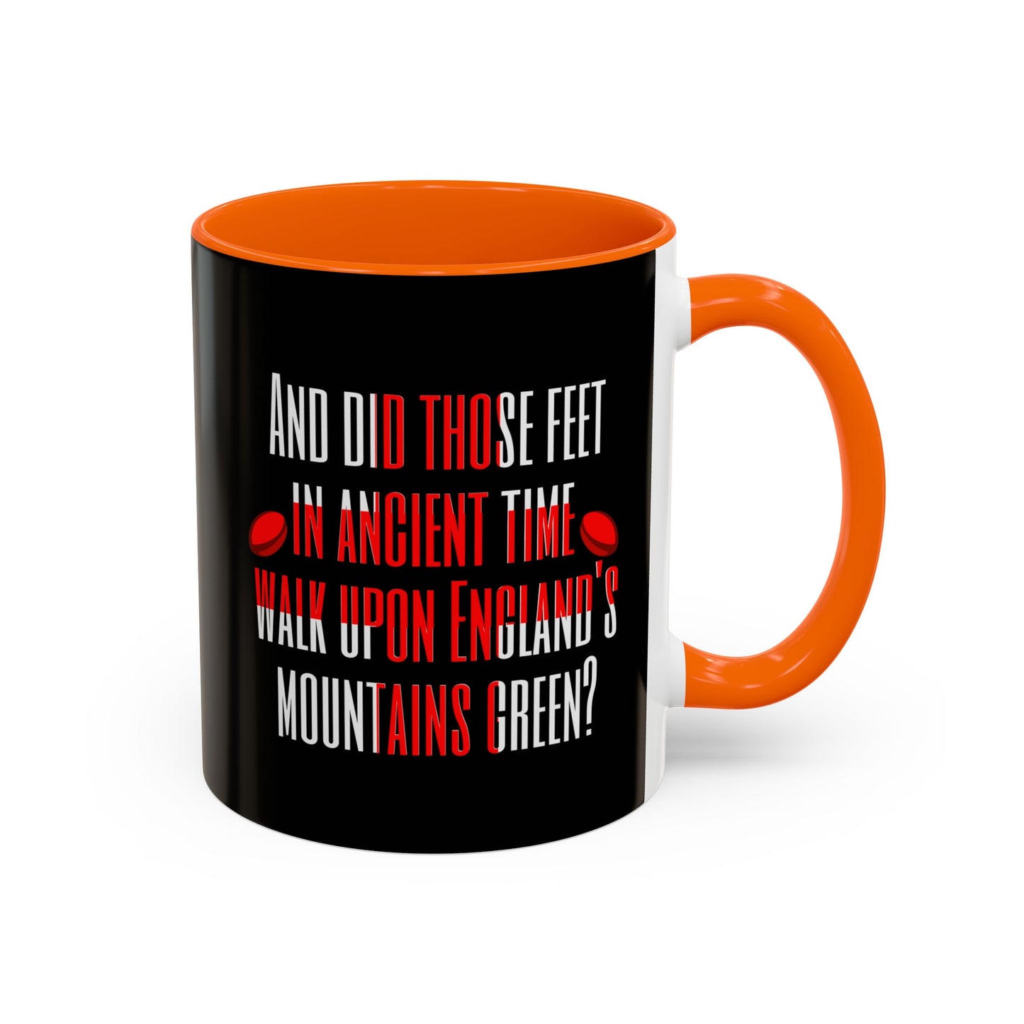 Jerusalem Poem "And did those feet" Black 11oz Mug
