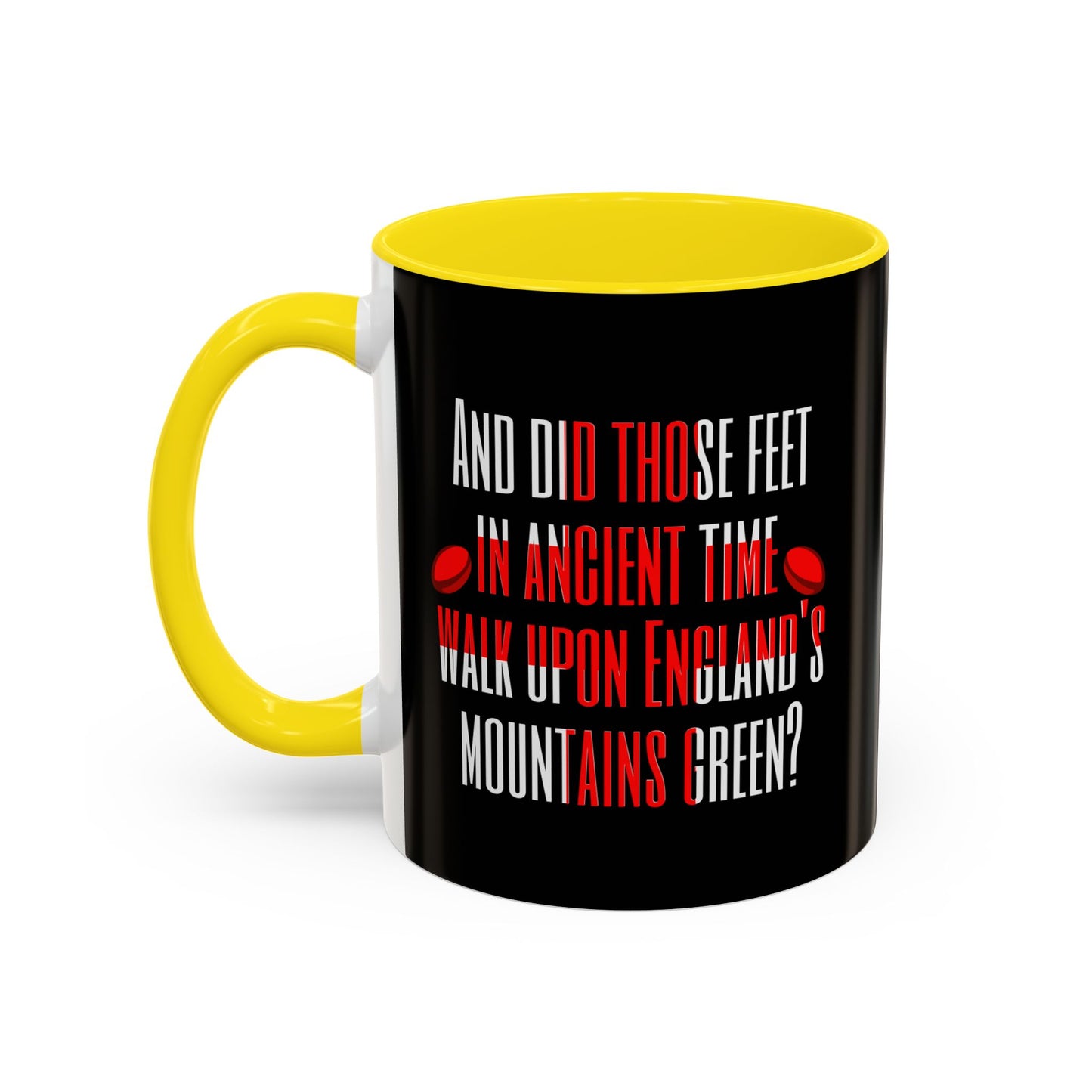 Jerusalem Poem "And did those feet" Black 11oz Mug