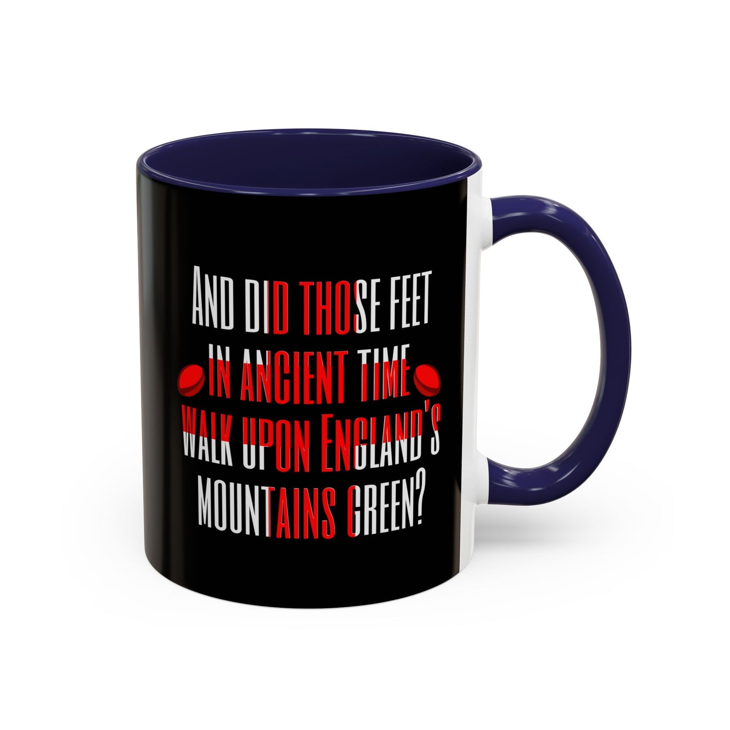 Jerusalem Poem "And did those feet" Black 11oz Mug
