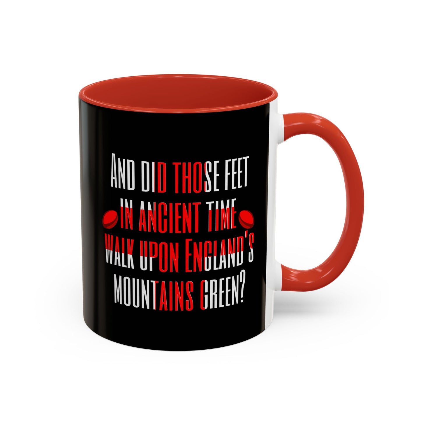 Jerusalem Poem "And did those feet" Black 11oz Mug