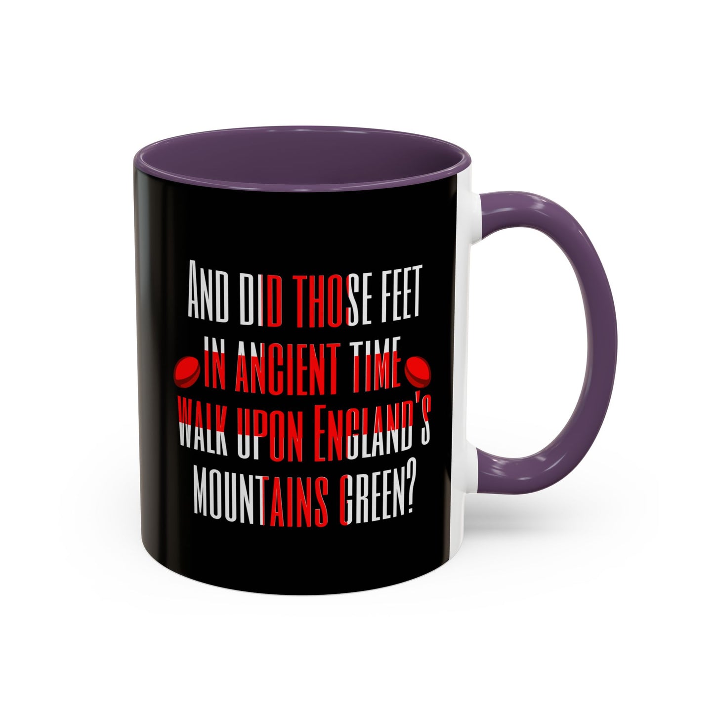 Jerusalem Poem "And did those feet" Black 11oz Mug