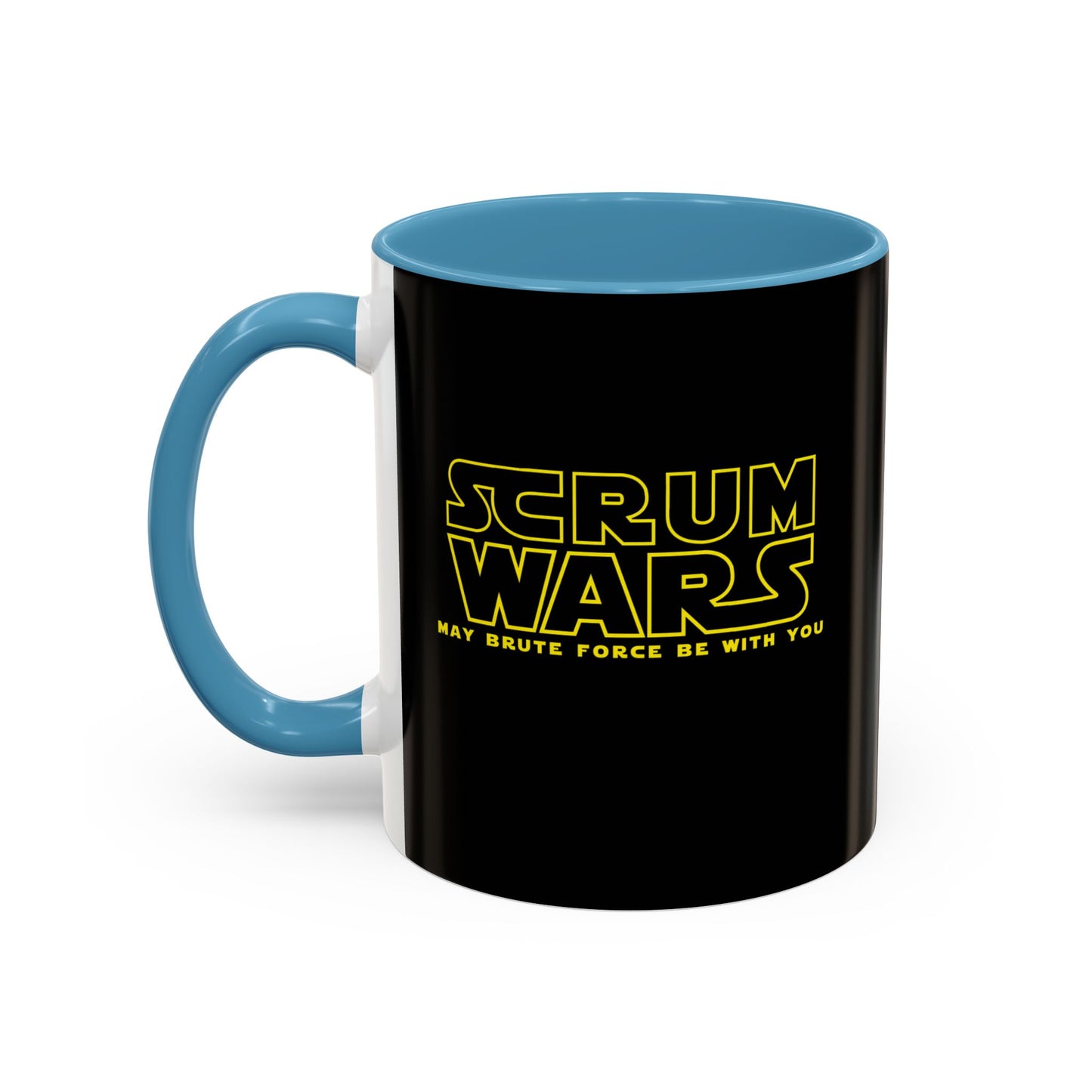 Scrum Wars "May brute force be with you" Black 11oz Mug