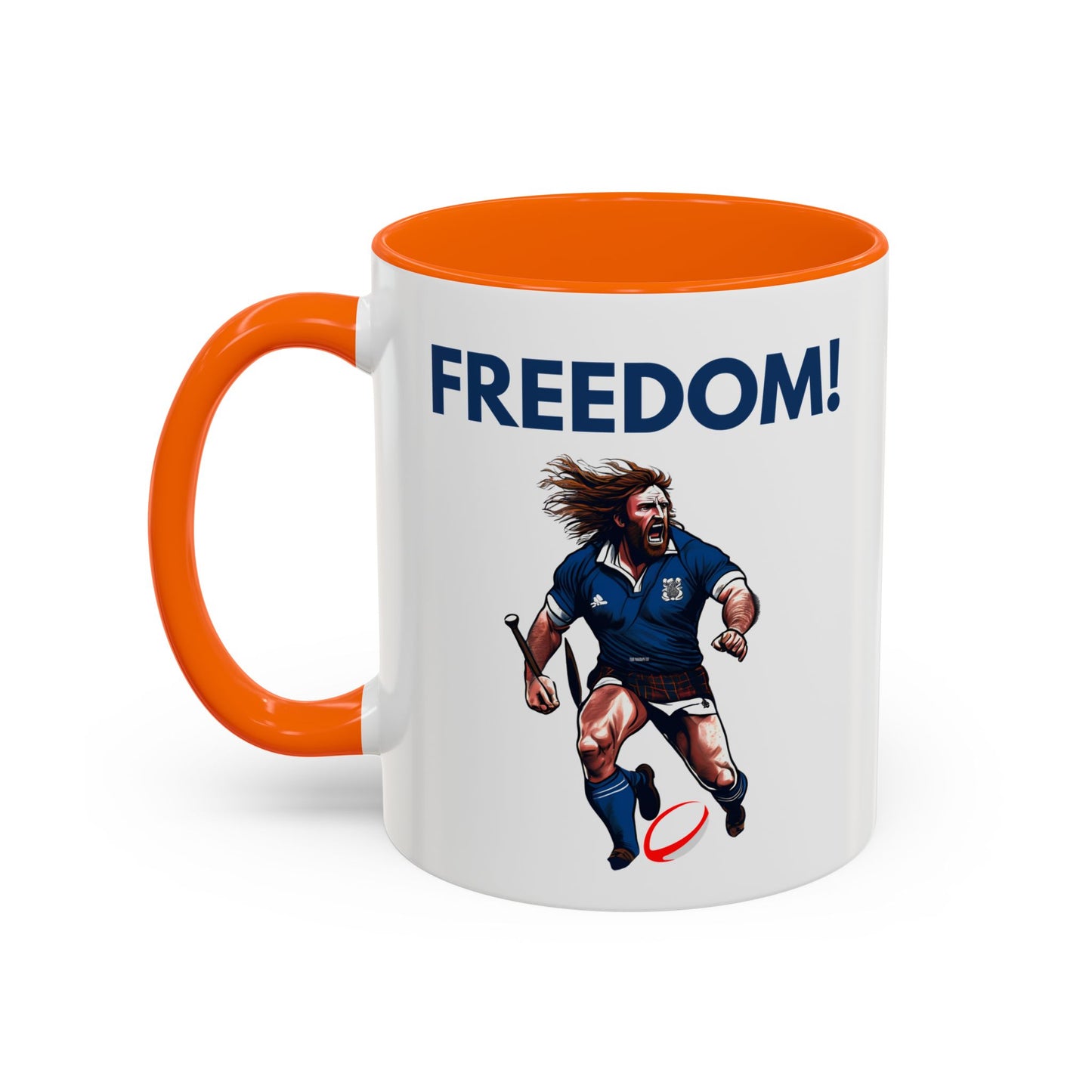 Freedom! William Wallace Themed Scotland Rugby White 11oz Mug