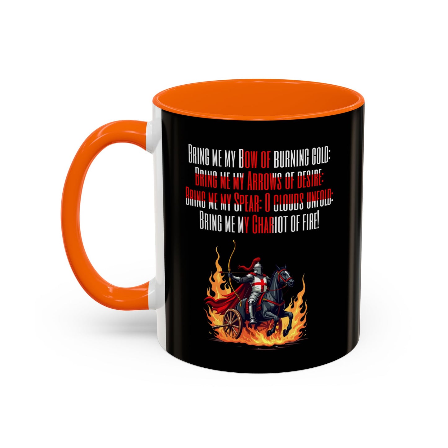 Jerusalem Poem "Bring me my Bow" Black 11oz Mug