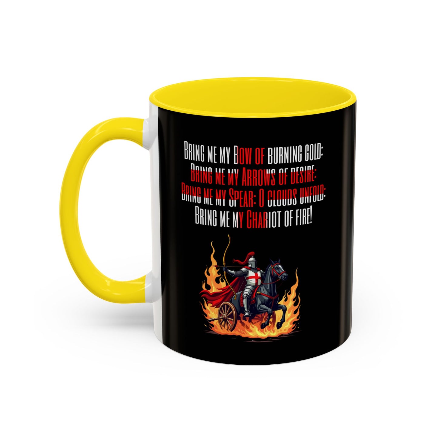 Jerusalem Poem "Bring me my Bow" Black 11oz Mug