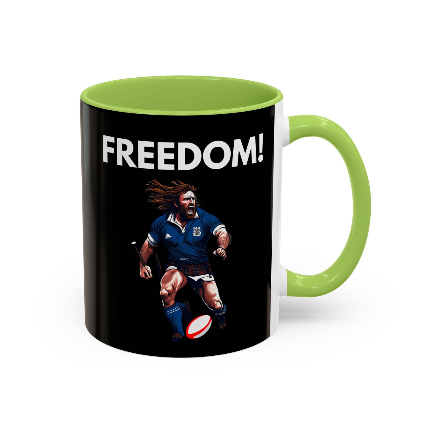 Freedom! William Wallace Themed Scotland Rugby Black 11oz Mug