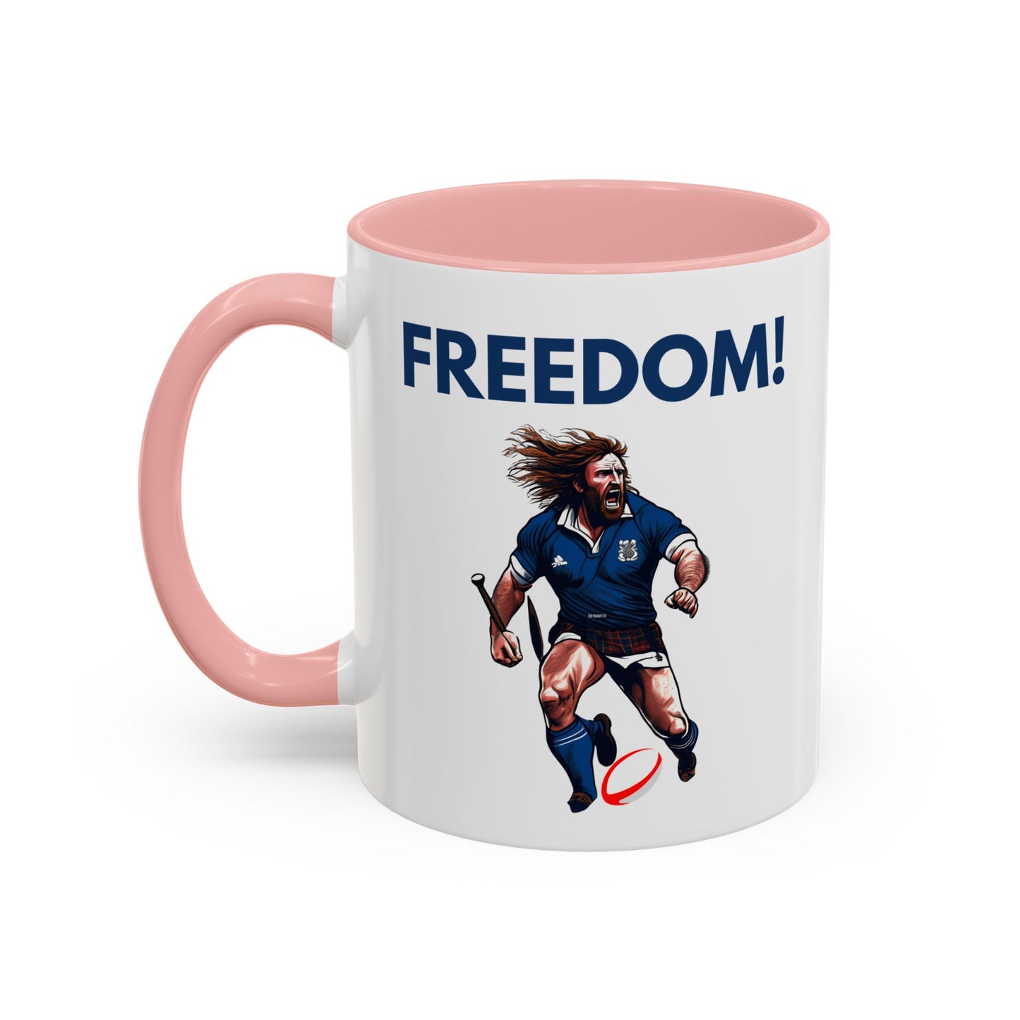 Freedom! William Wallace Themed Scotland Rugby White 11oz Mug