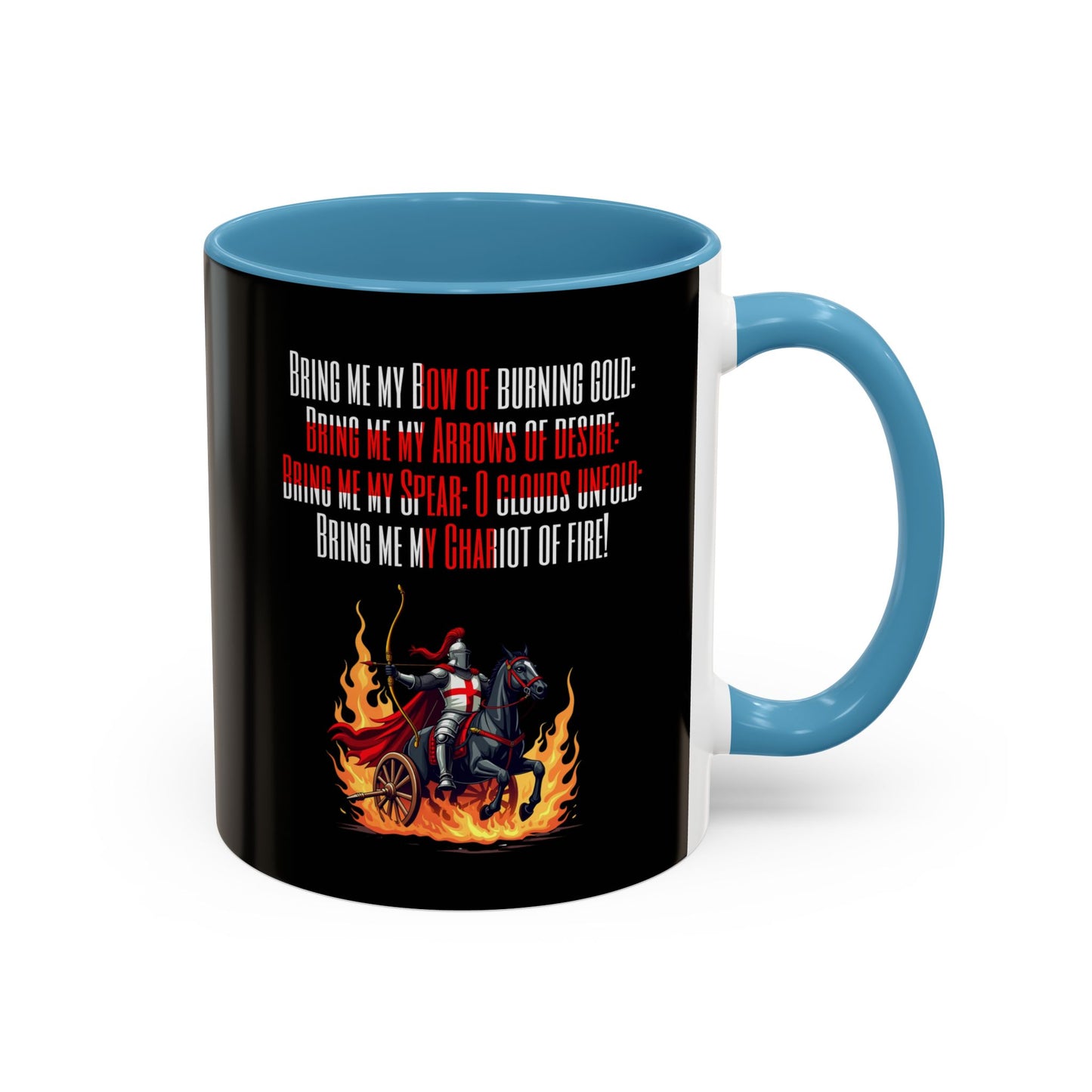 Jerusalem Poem "Bring me my Bow" Black 11oz Mug