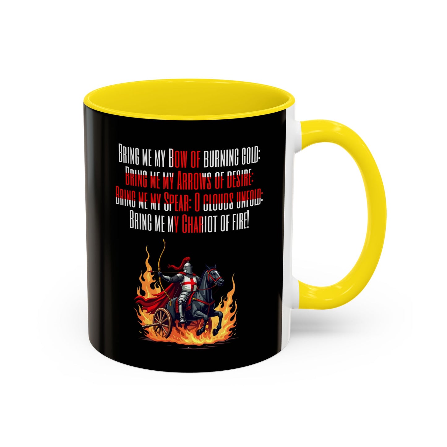 Jerusalem Poem "Bring me my Bow" Black 11oz Mug