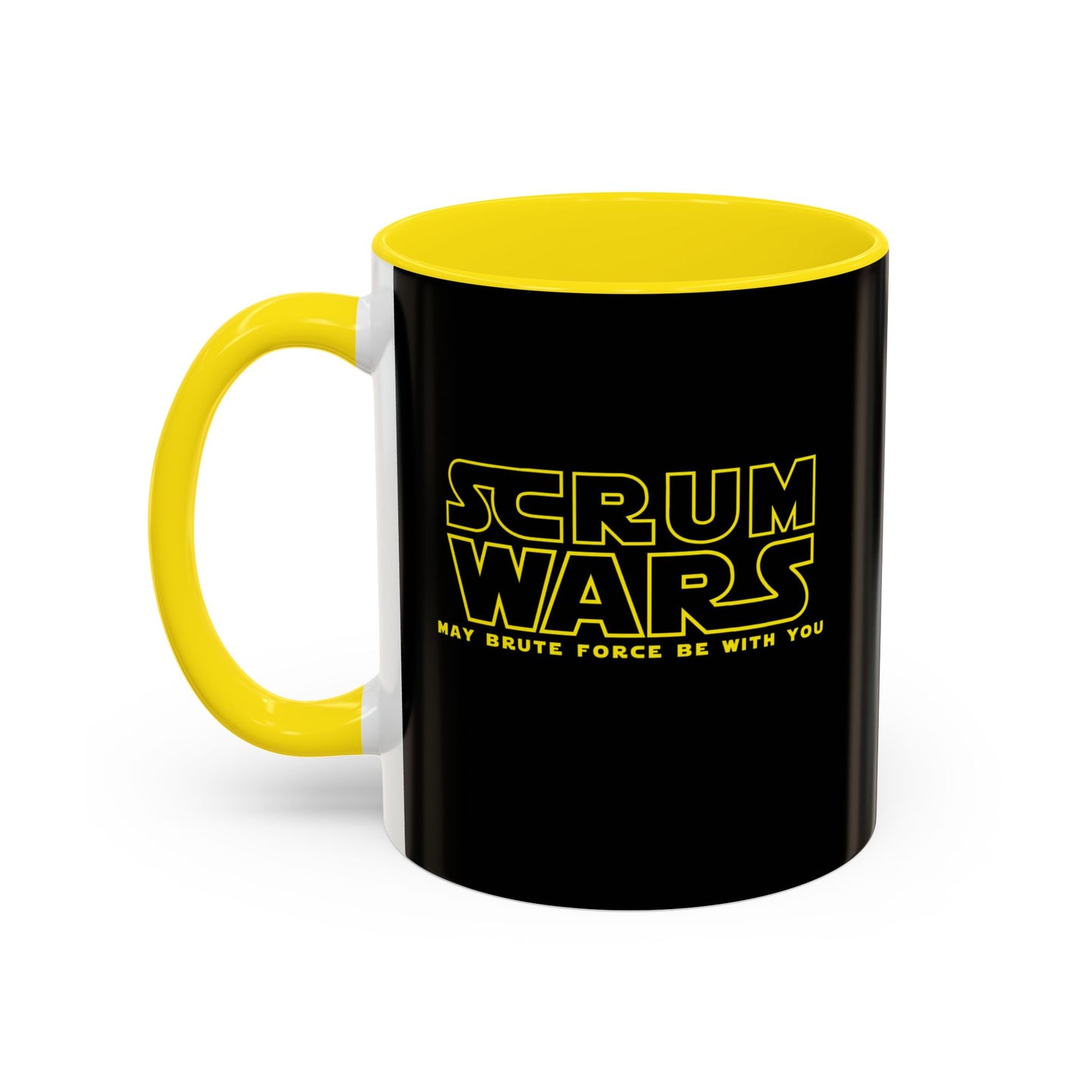 Scrum Wars "May brute force be with you" Black 11oz Mug