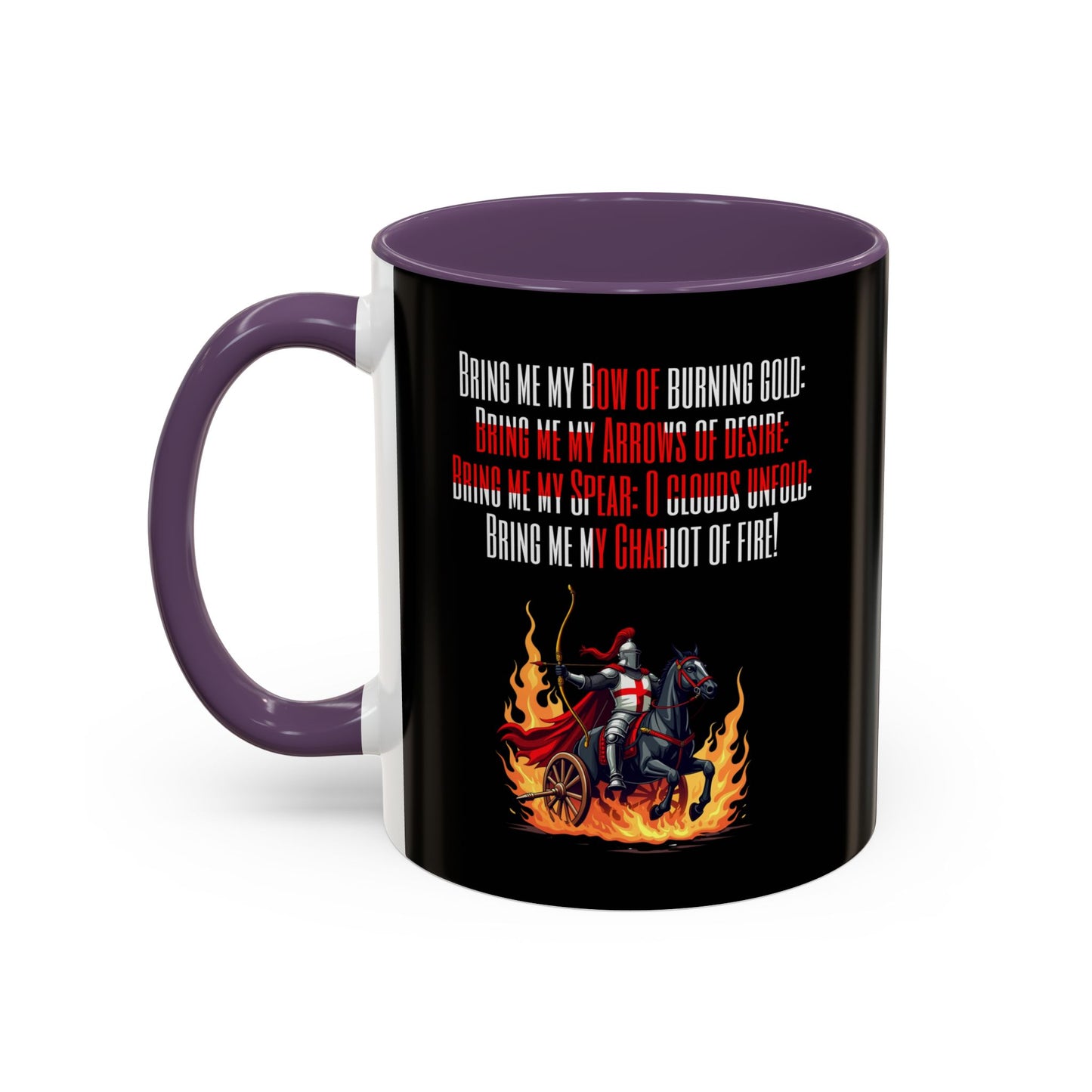 Jerusalem Poem "Bring me my Bow" Black 11oz Mug