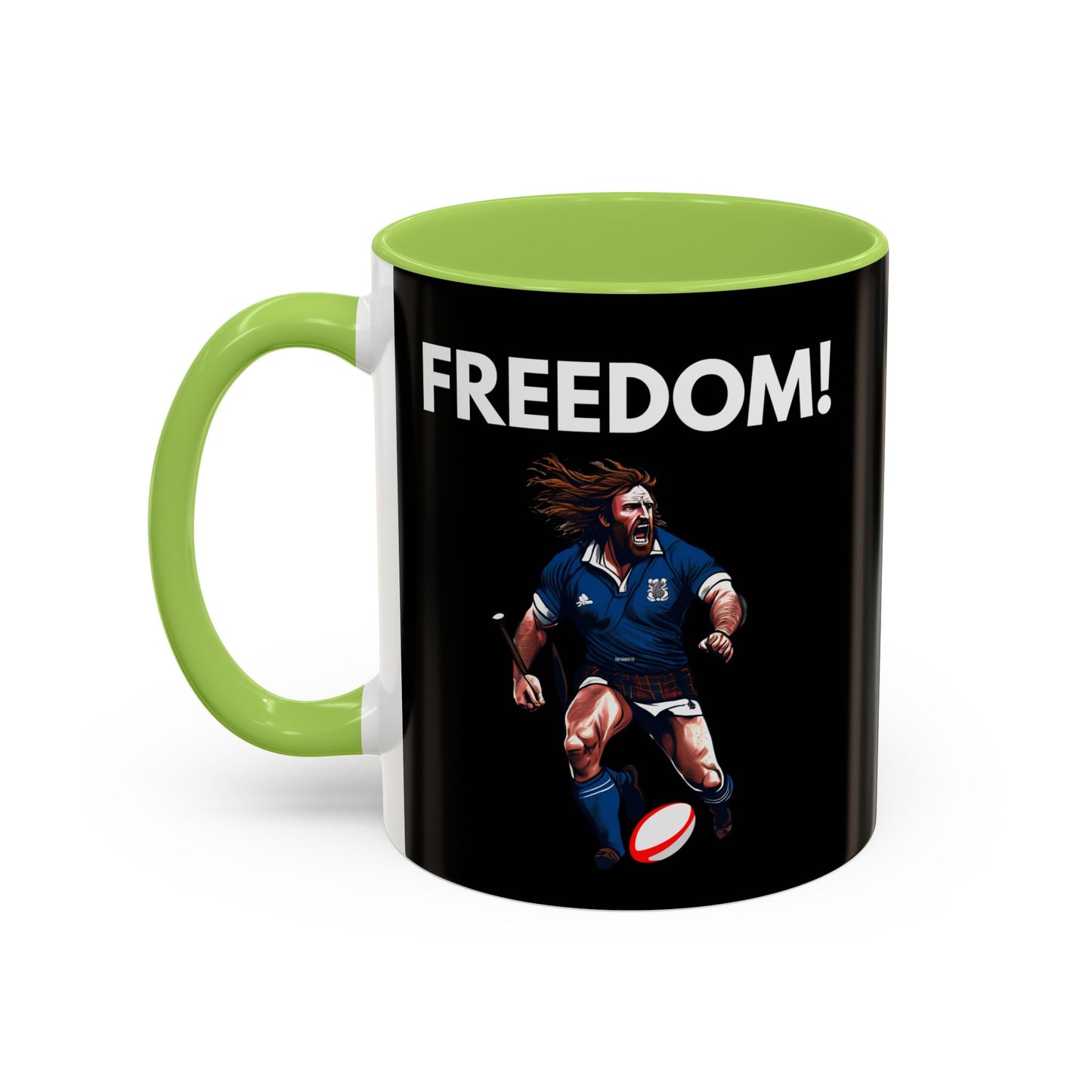 Freedom! William Wallace Themed Scotland Rugby Black 11oz Mug