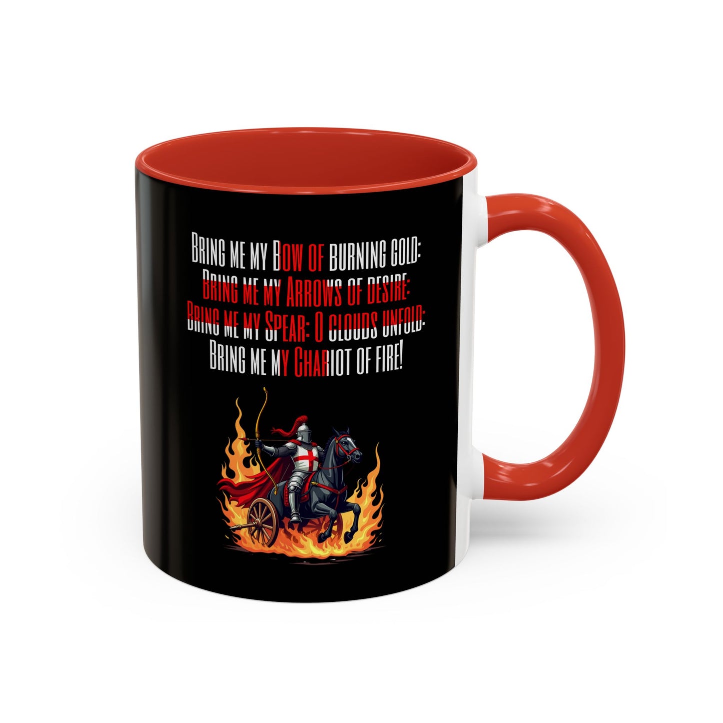 Jerusalem Poem "Bring me my Bow" Black 11oz Mug