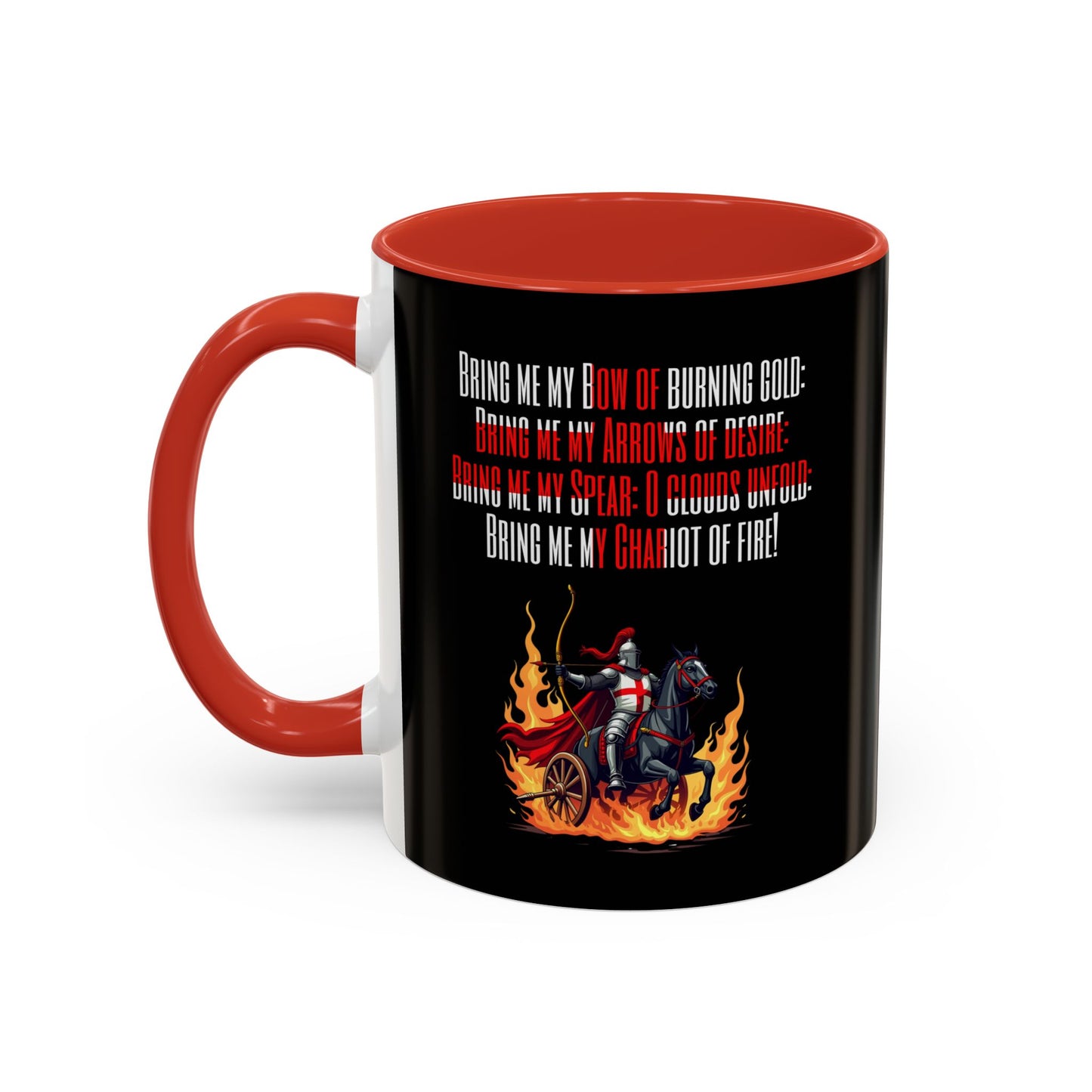 Jerusalem Poem "Bring me my Bow" Black 11oz Mug