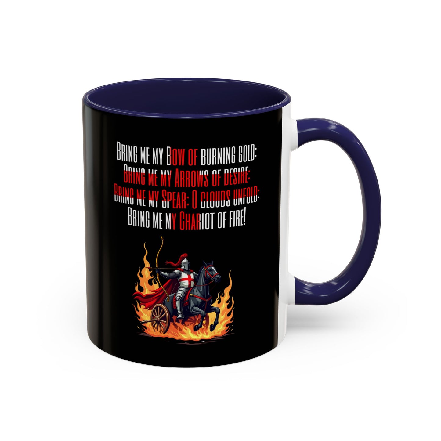 Jerusalem Poem "Bring me my Bow" Black 11oz Mug