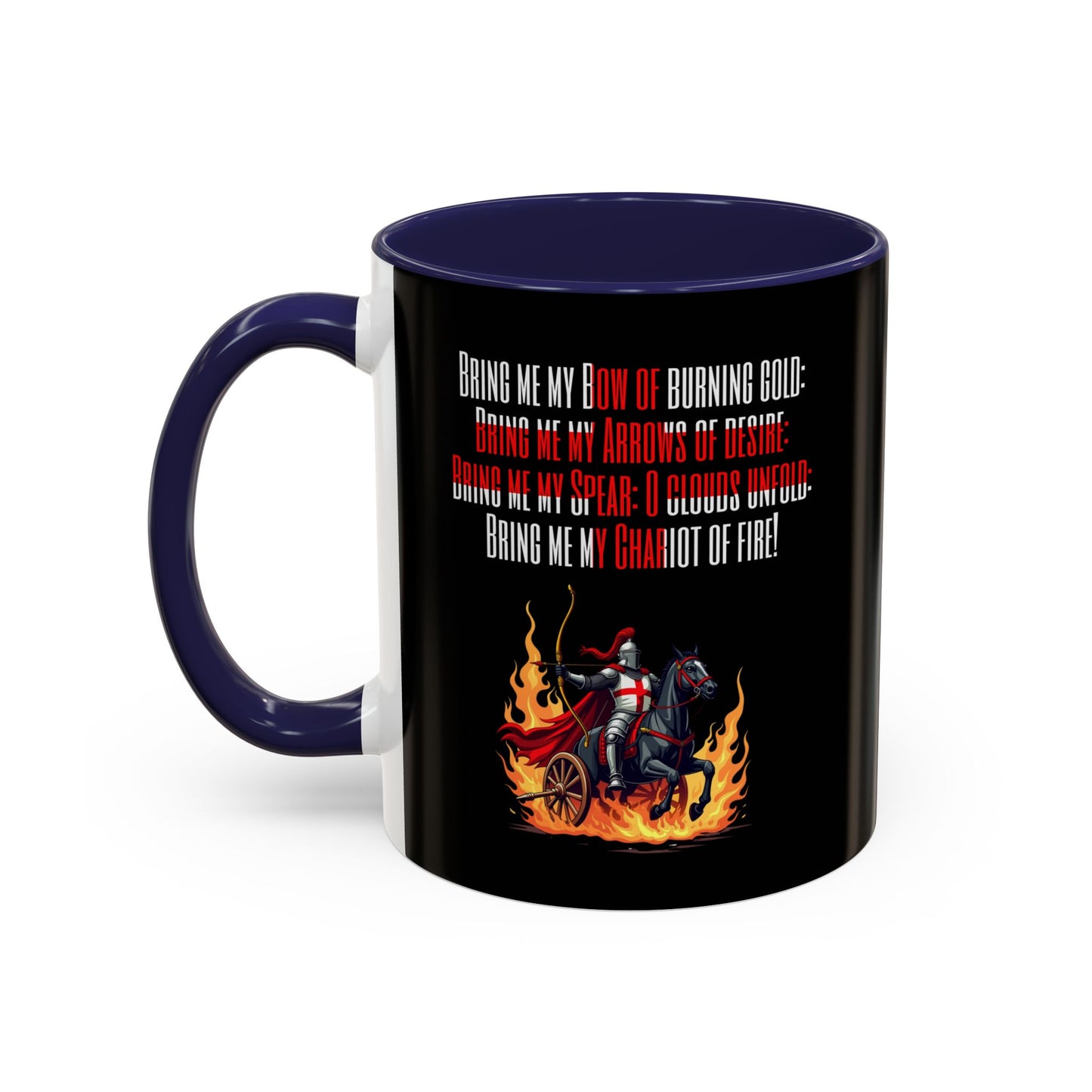 Jerusalem Poem "Bring me my Bow" Black 11oz Mug