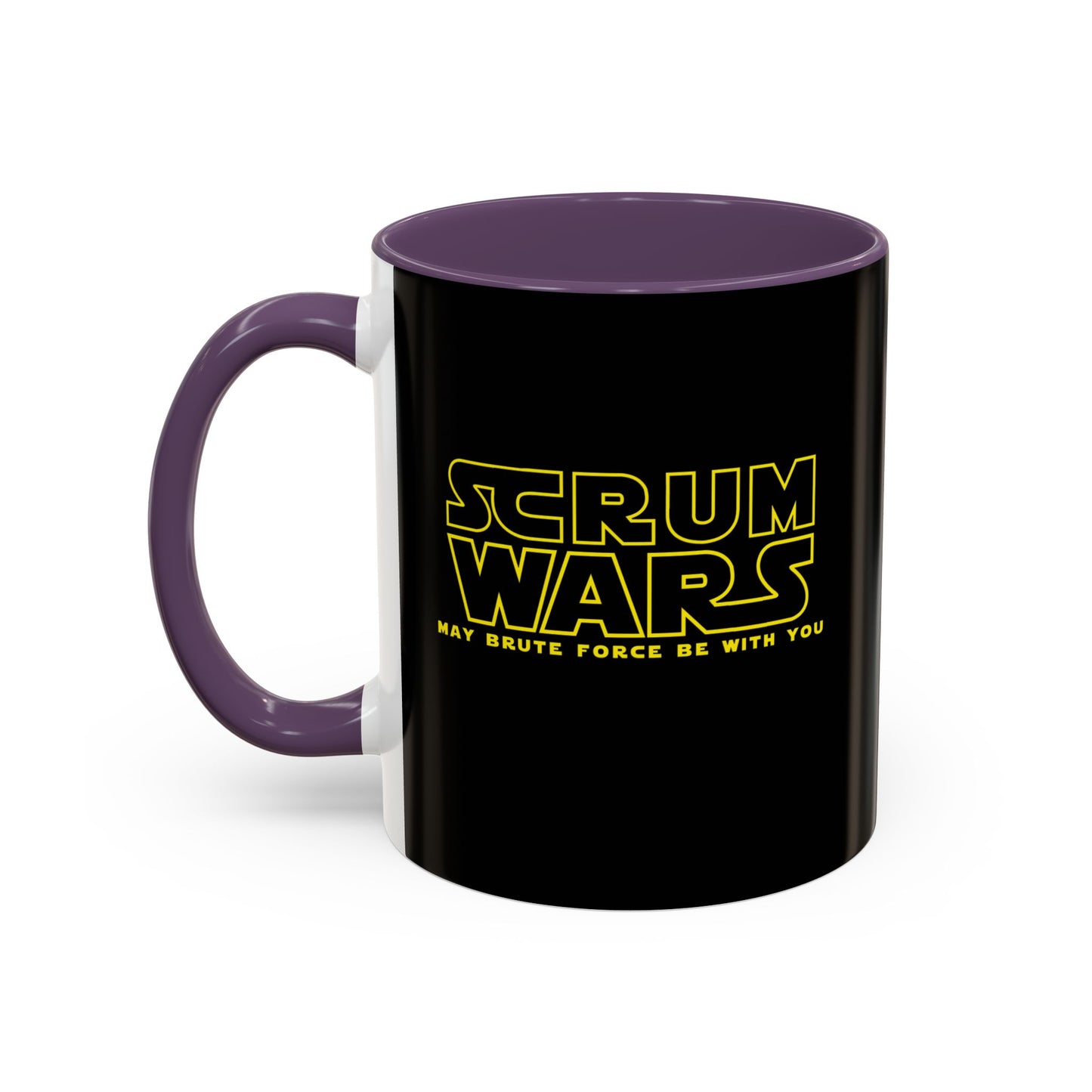 Scrum Wars "May brute force be with you" Black 11oz Mug