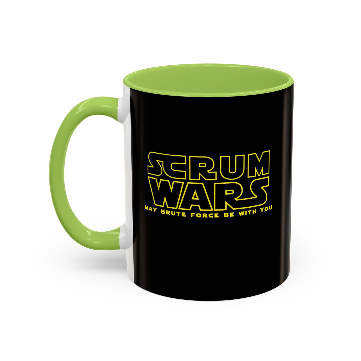 Scrum Wars "May brute force be with you" Black 11oz Mug