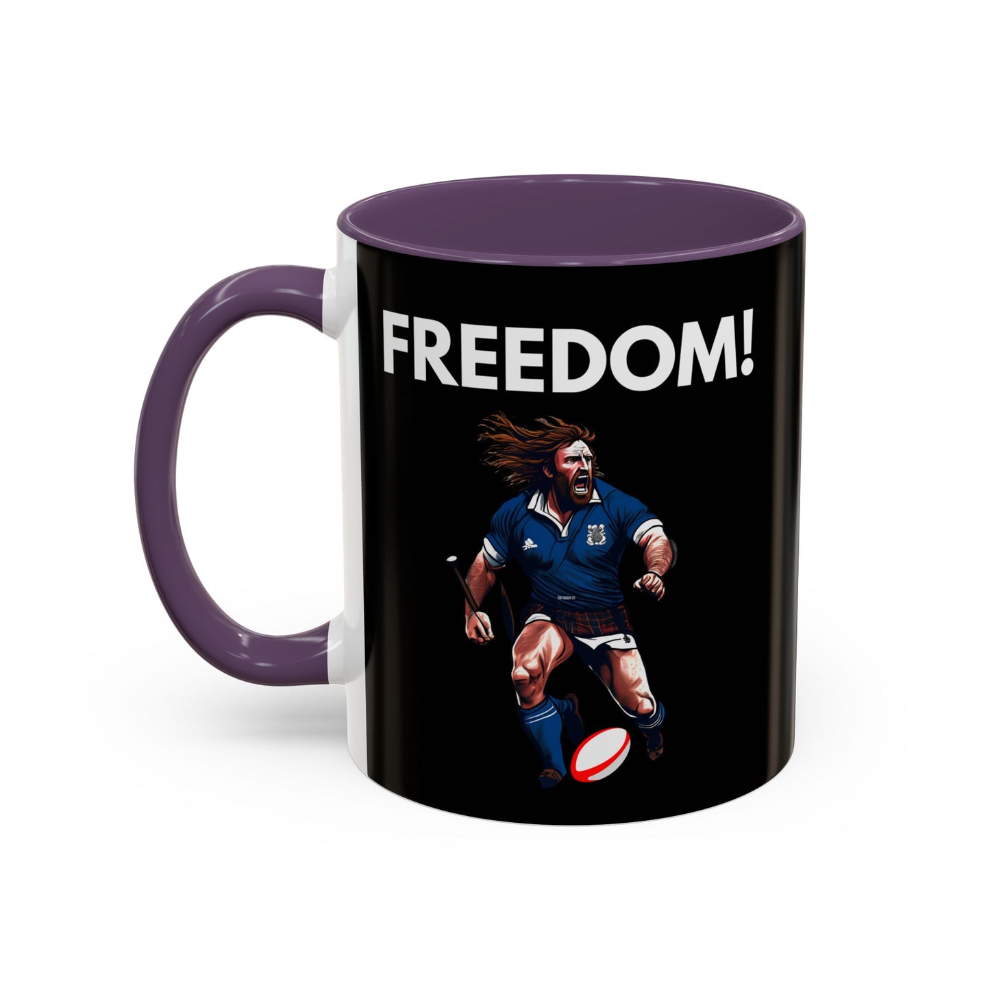 Freedom! William Wallace Themed Scotland Rugby Black 11oz Mug