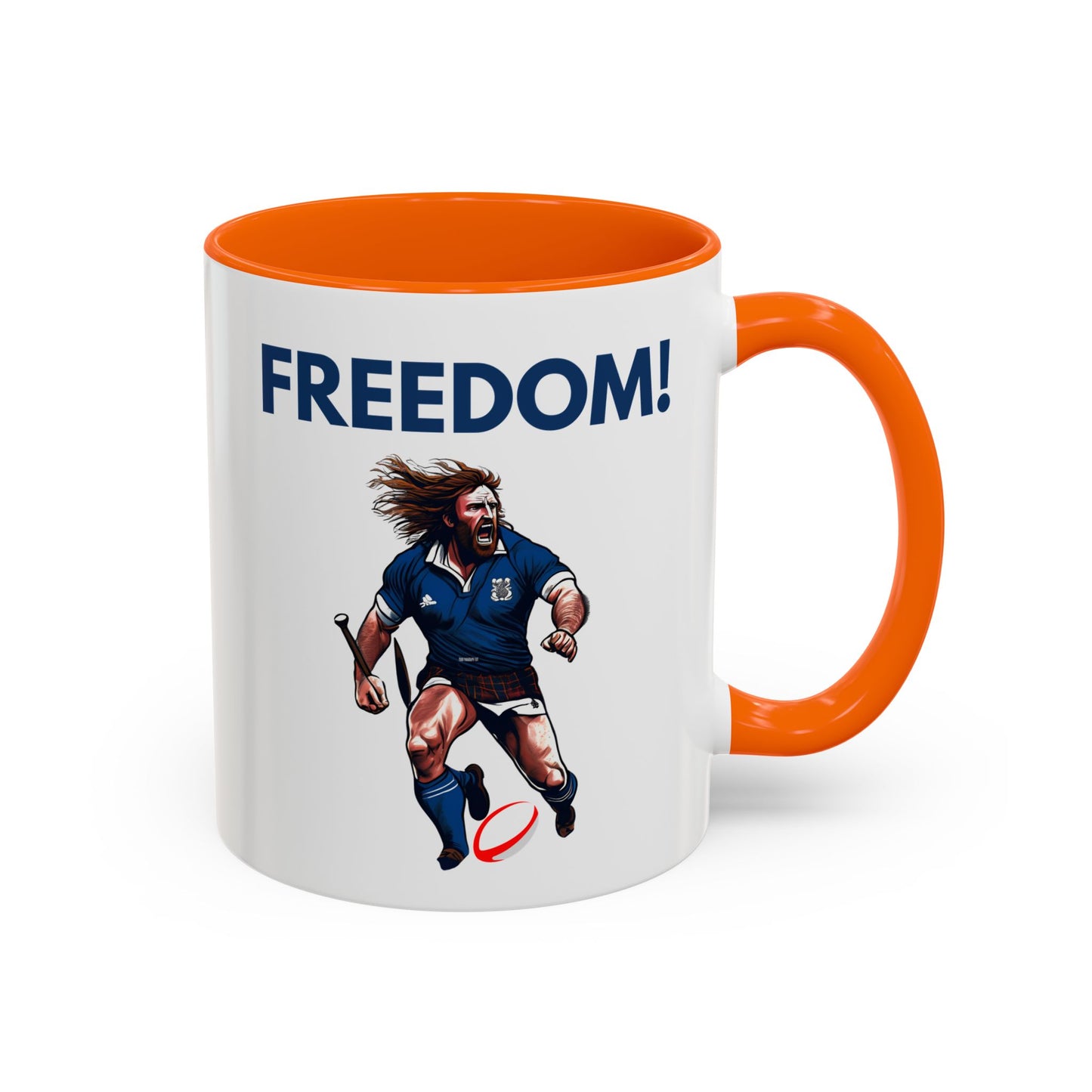 Freedom! William Wallace Themed Scotland Rugby White 11oz Mug