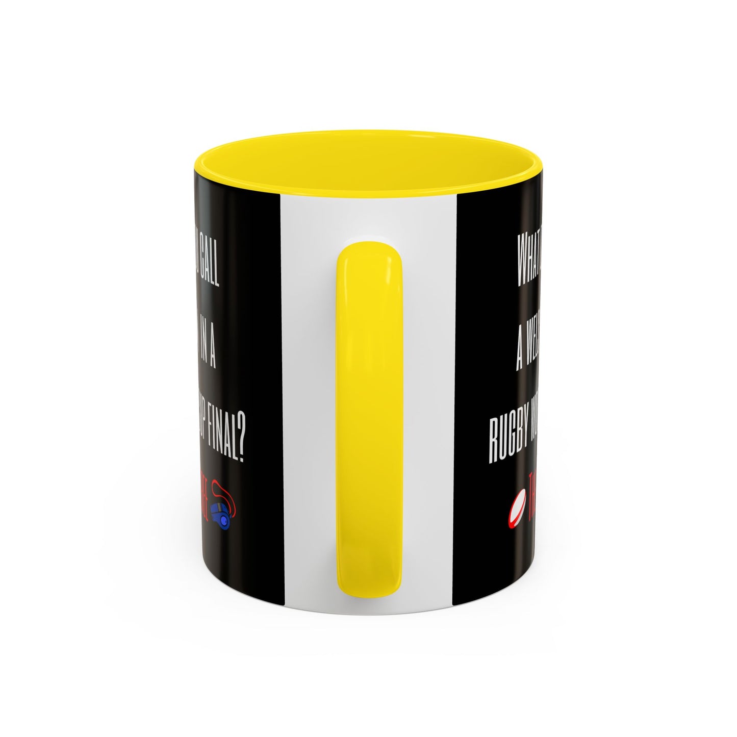 "What do you call a Welshman?" Rugby Joke Black 11oz Mug