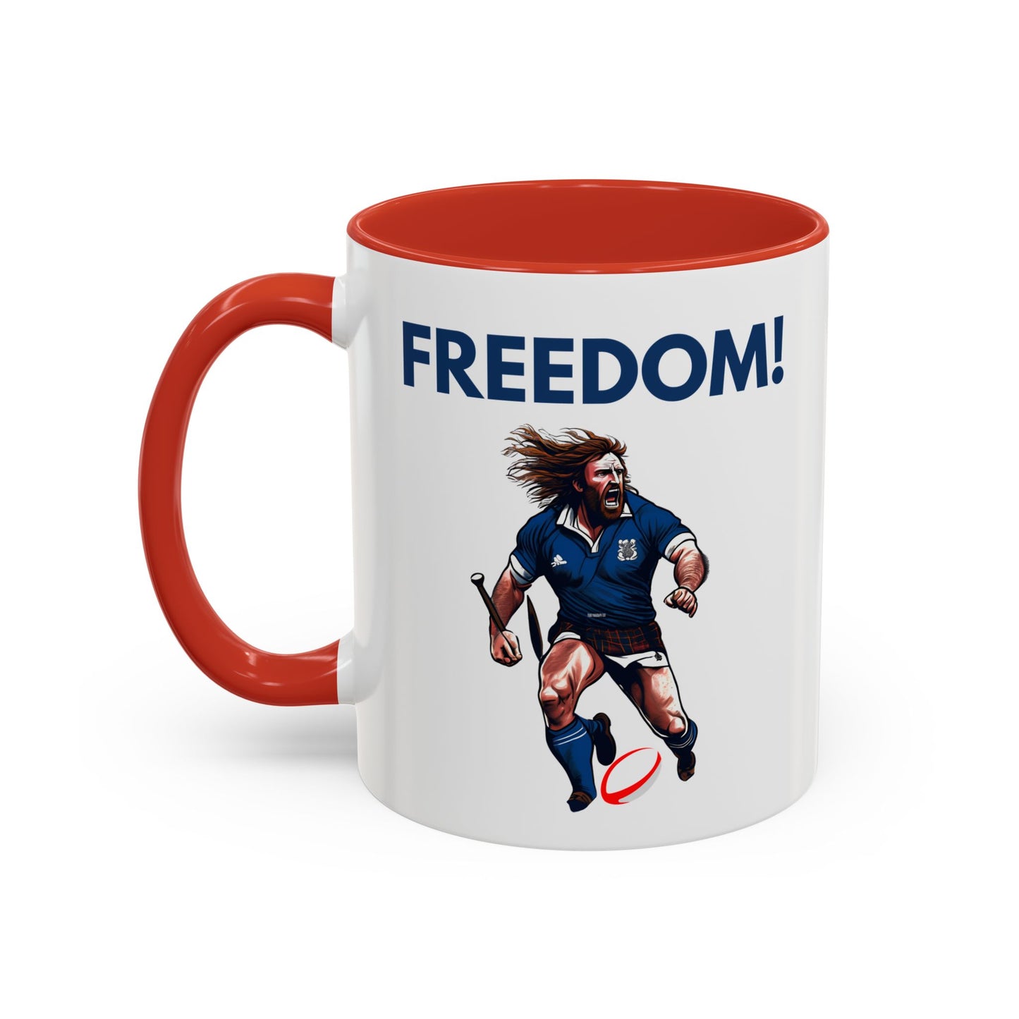 Freedom! William Wallace Themed Scotland Rugby White 11oz Mug