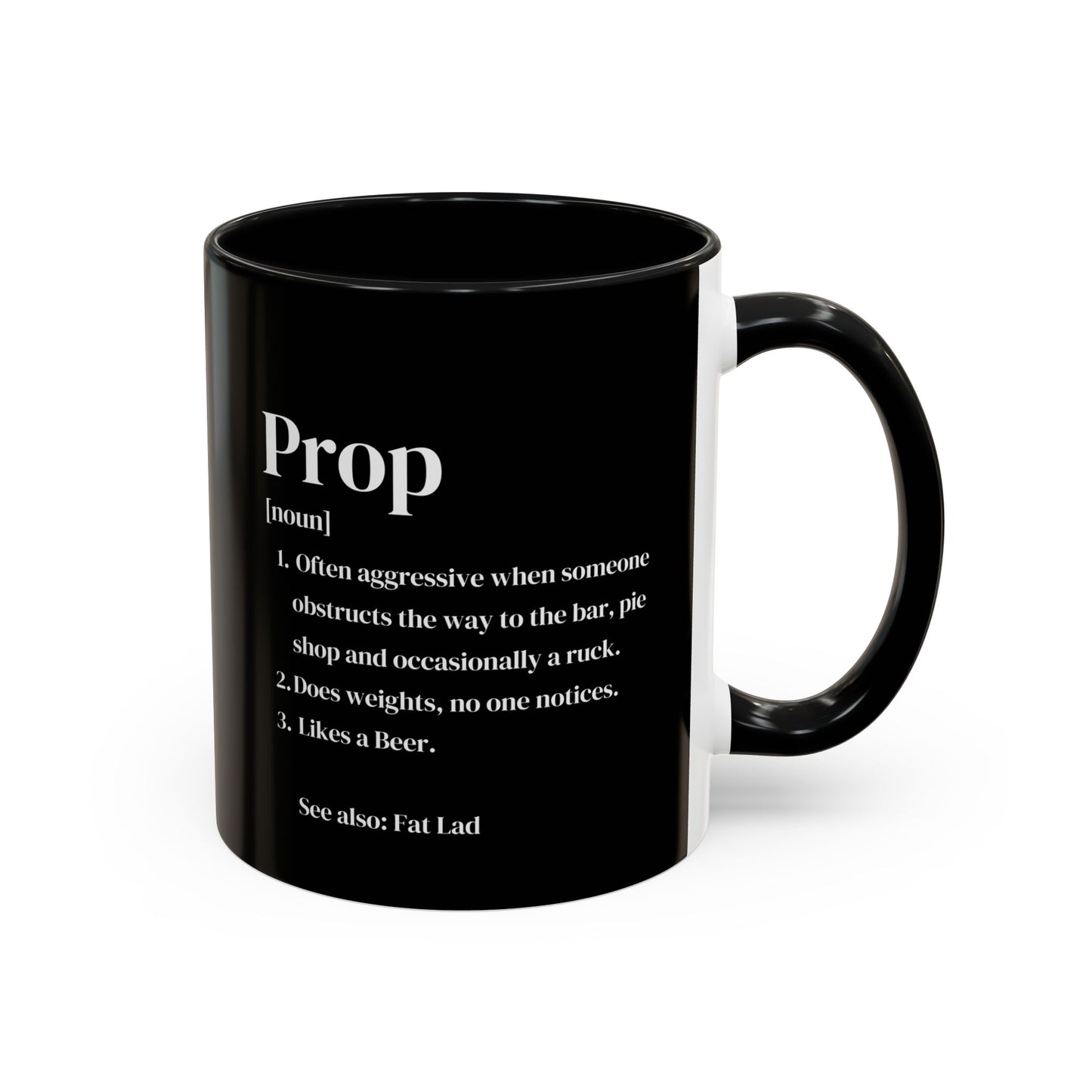 Rugby Prop Definition Black 11oz Mug