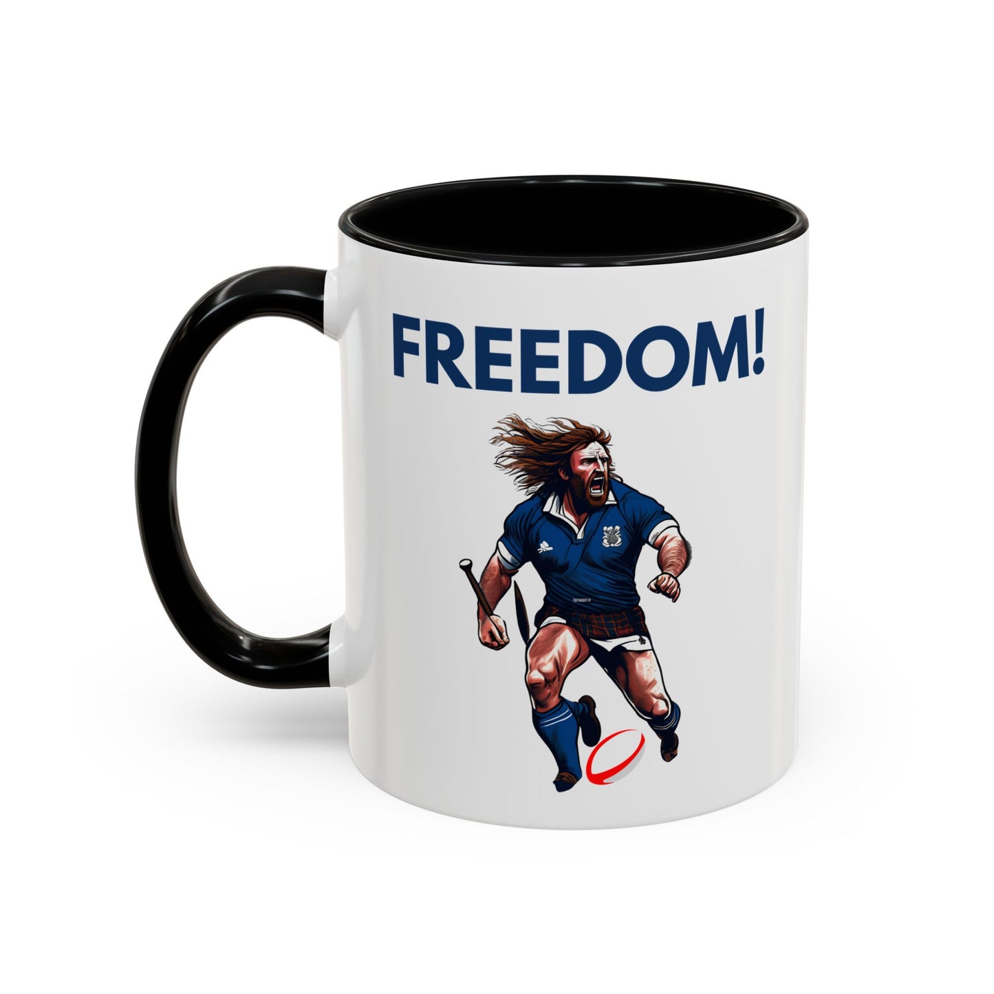 Freedom! William Wallace Themed Scotland Rugby White 11oz Mug