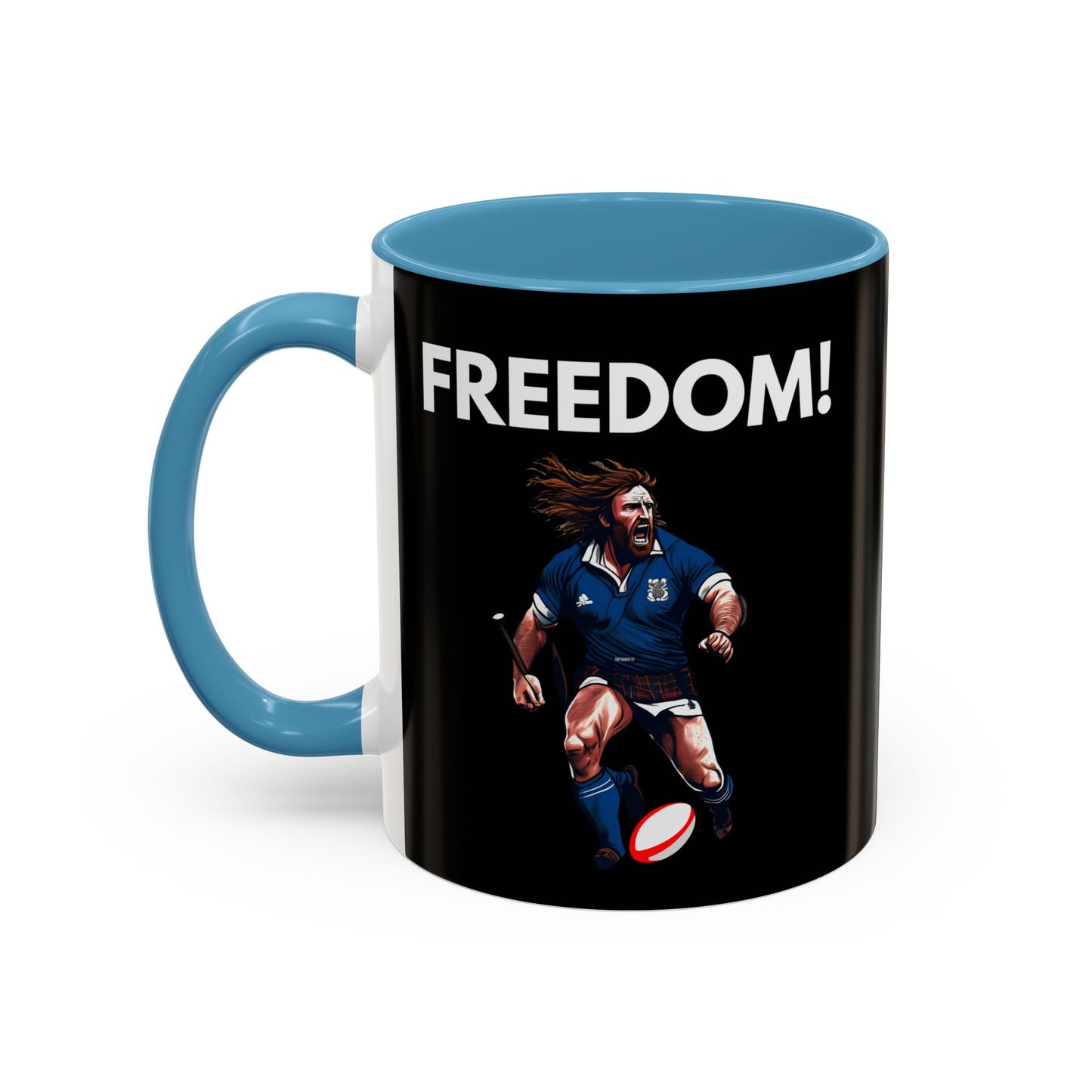 Freedom! William Wallace Themed Scotland Rugby Black 11oz Mug