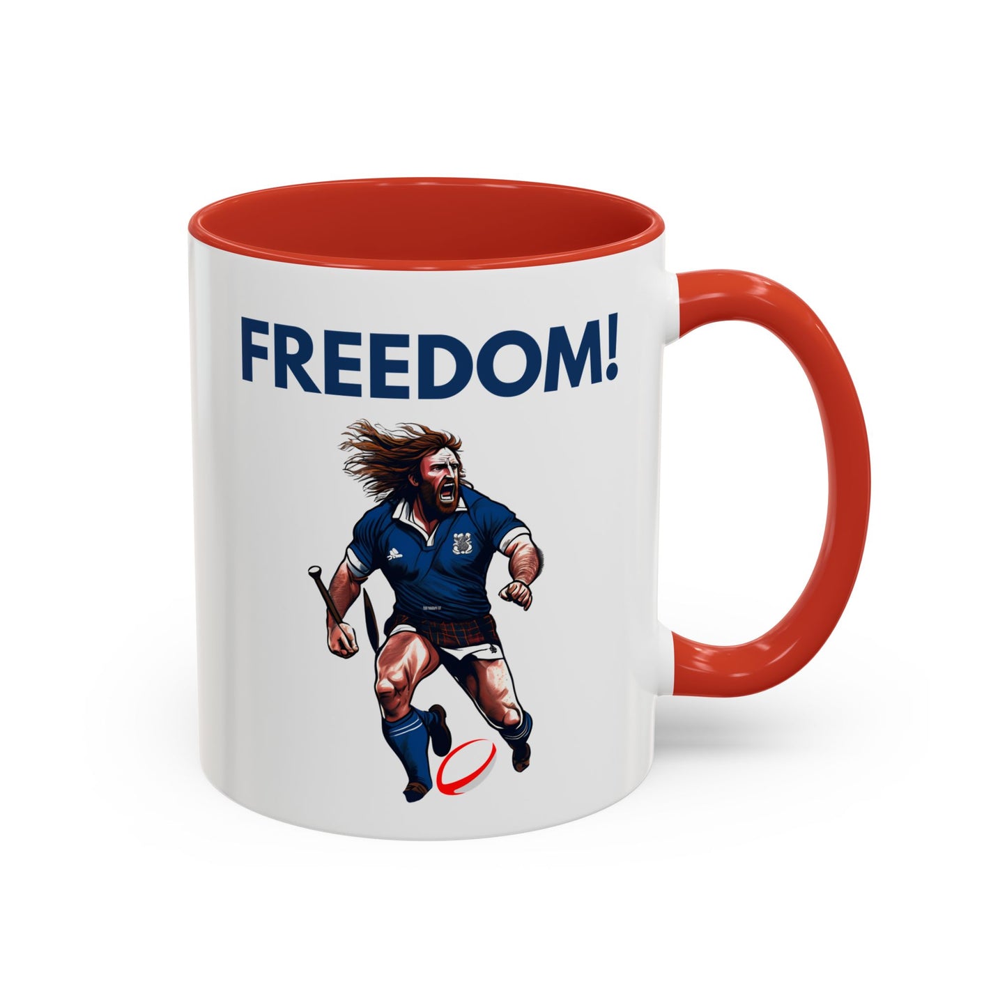 Freedom! William Wallace Themed Scotland Rugby White 11oz Mug