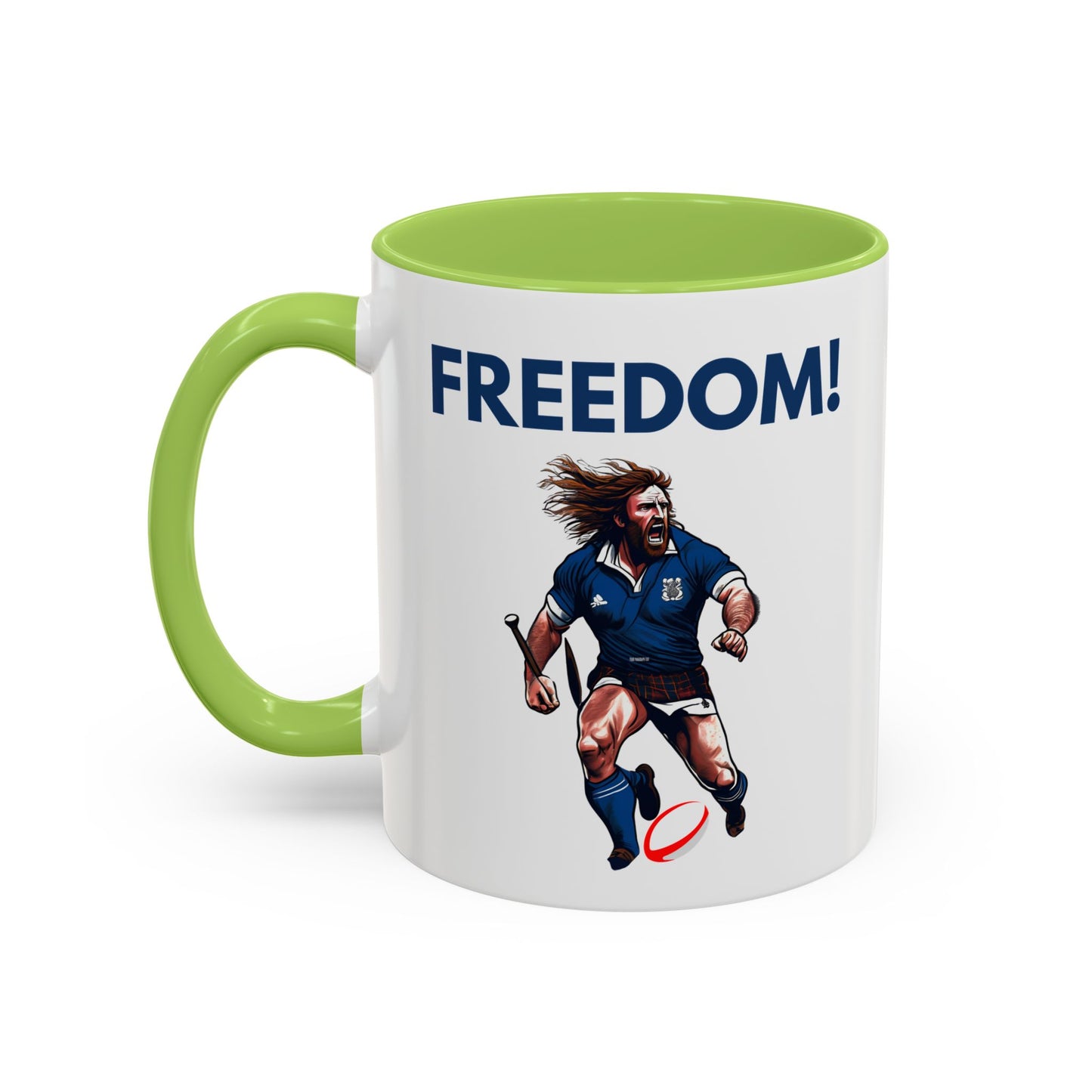 Freedom! William Wallace Themed Scotland Rugby White 11oz Mug