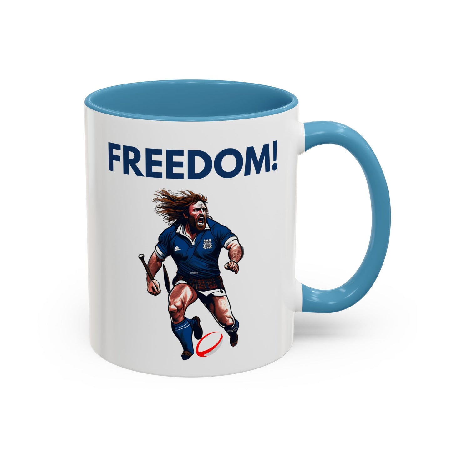 Freedom! William Wallace Themed Scotland Rugby White 11oz Mug