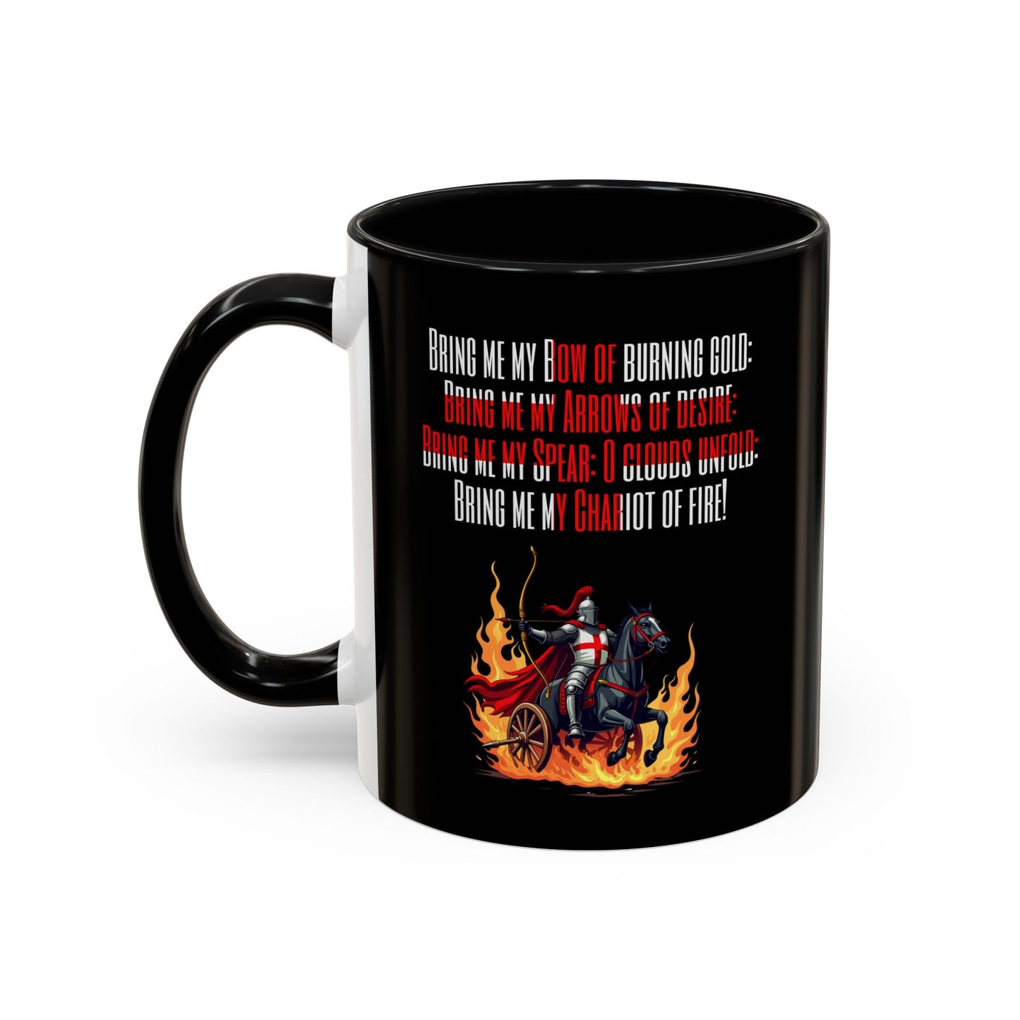 Jerusalem Poem "Bring me my Bow" Black 11oz Mug