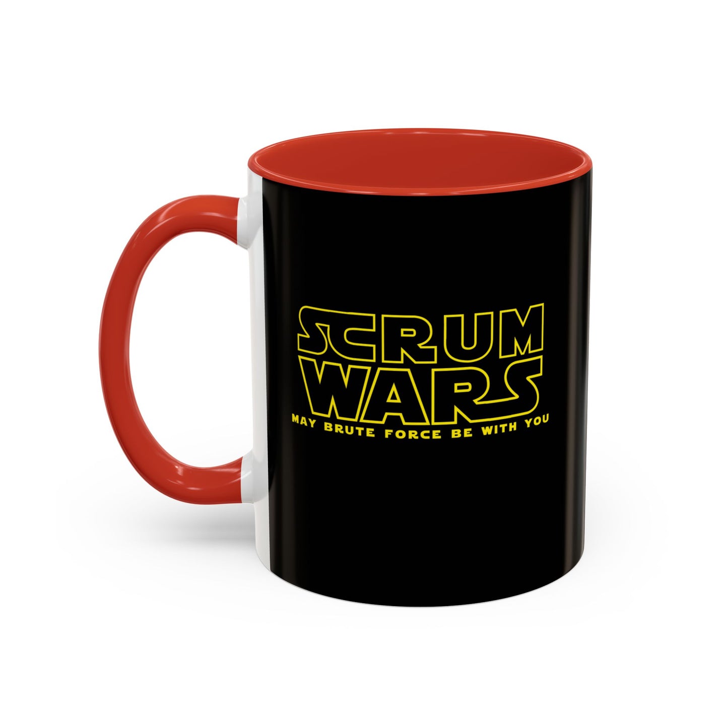 Scrum Wars "May brute force be with you" Black 11oz Mug