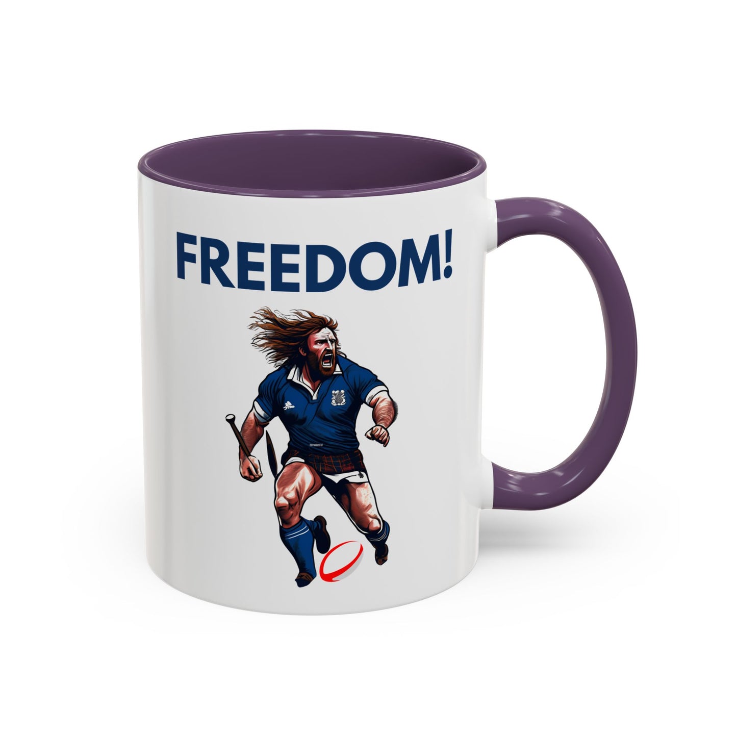 Freedom! William Wallace Themed Scotland Rugby White 11oz Mug