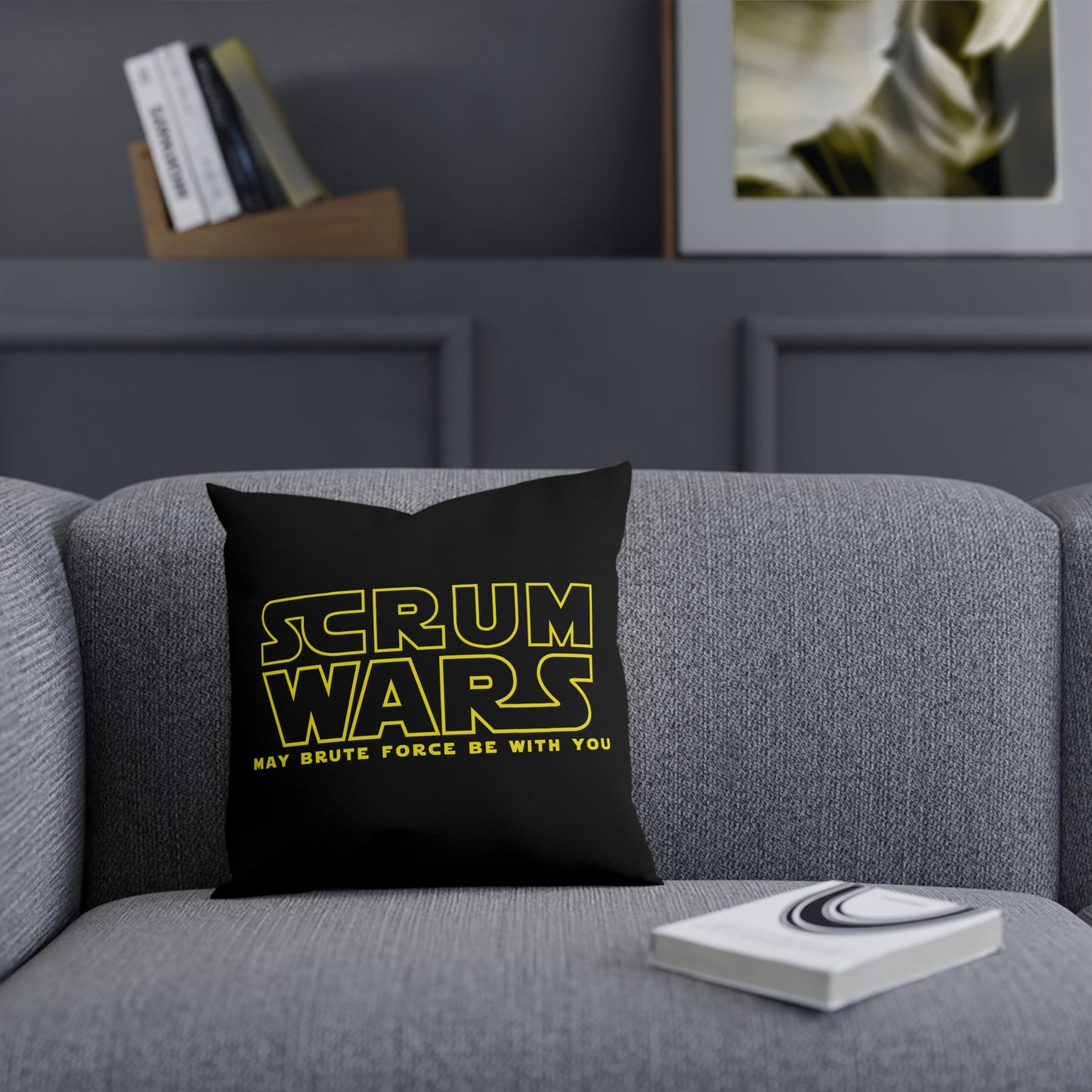 Scrum Wars "May brute force be with you" Throw Cushion