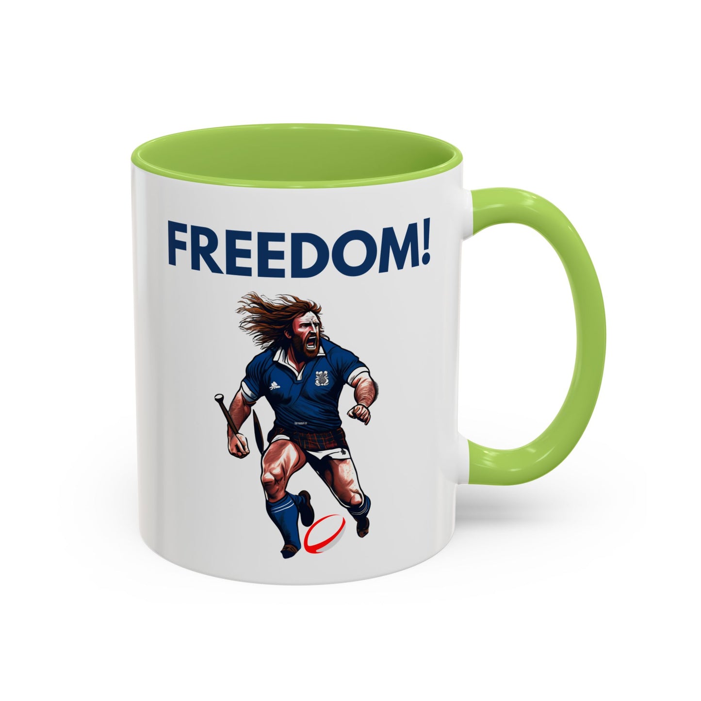 Freedom! William Wallace Themed Scotland Rugby White 11oz Mug