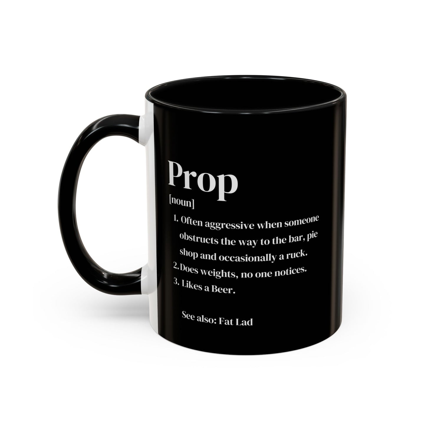 Rugby Prop Definition Black 11oz Mug