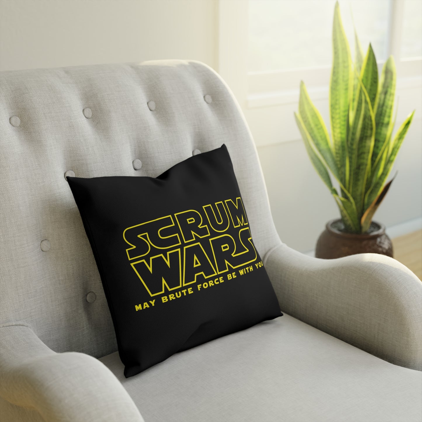 Scrum Wars "May brute force be with you" Throw Cushion