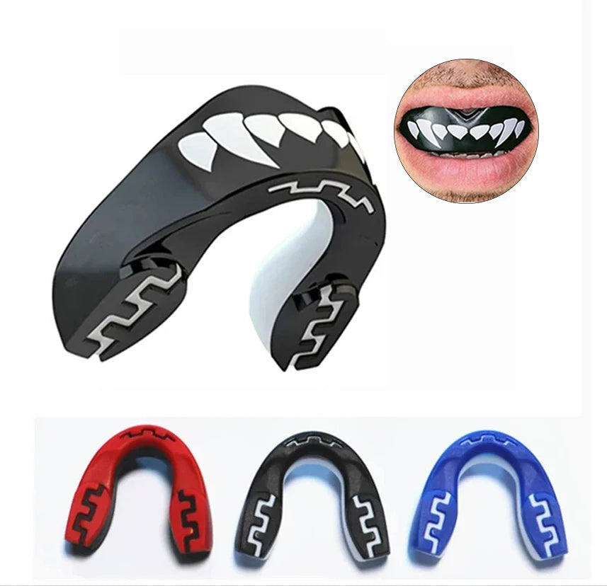 Unisex Adult Black Rugby Mouthguard Teeth Design