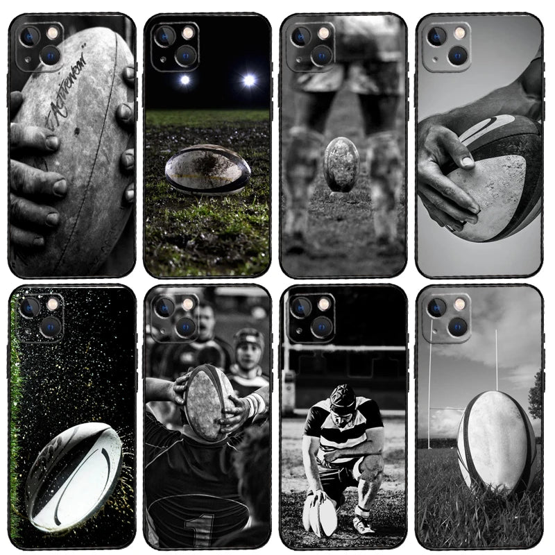 Rugby Ball Dark iPhone Case