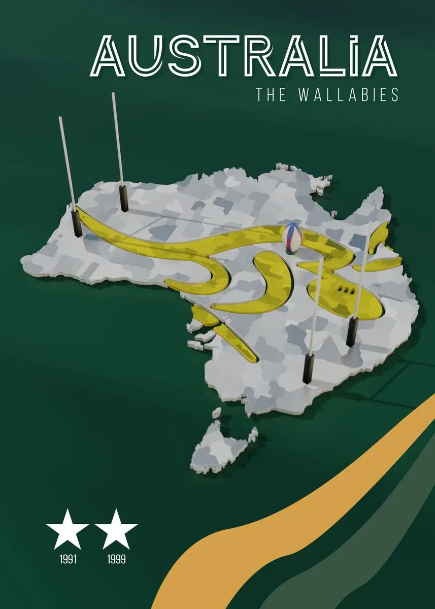 Rugby National Poster Canvas Printing Poster - Australia, Ireland, New Zealand, France, Scotland, Italy, Japan