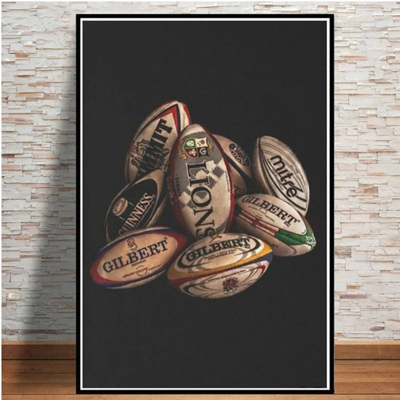 Rugby Balls Art Posters - No Frame