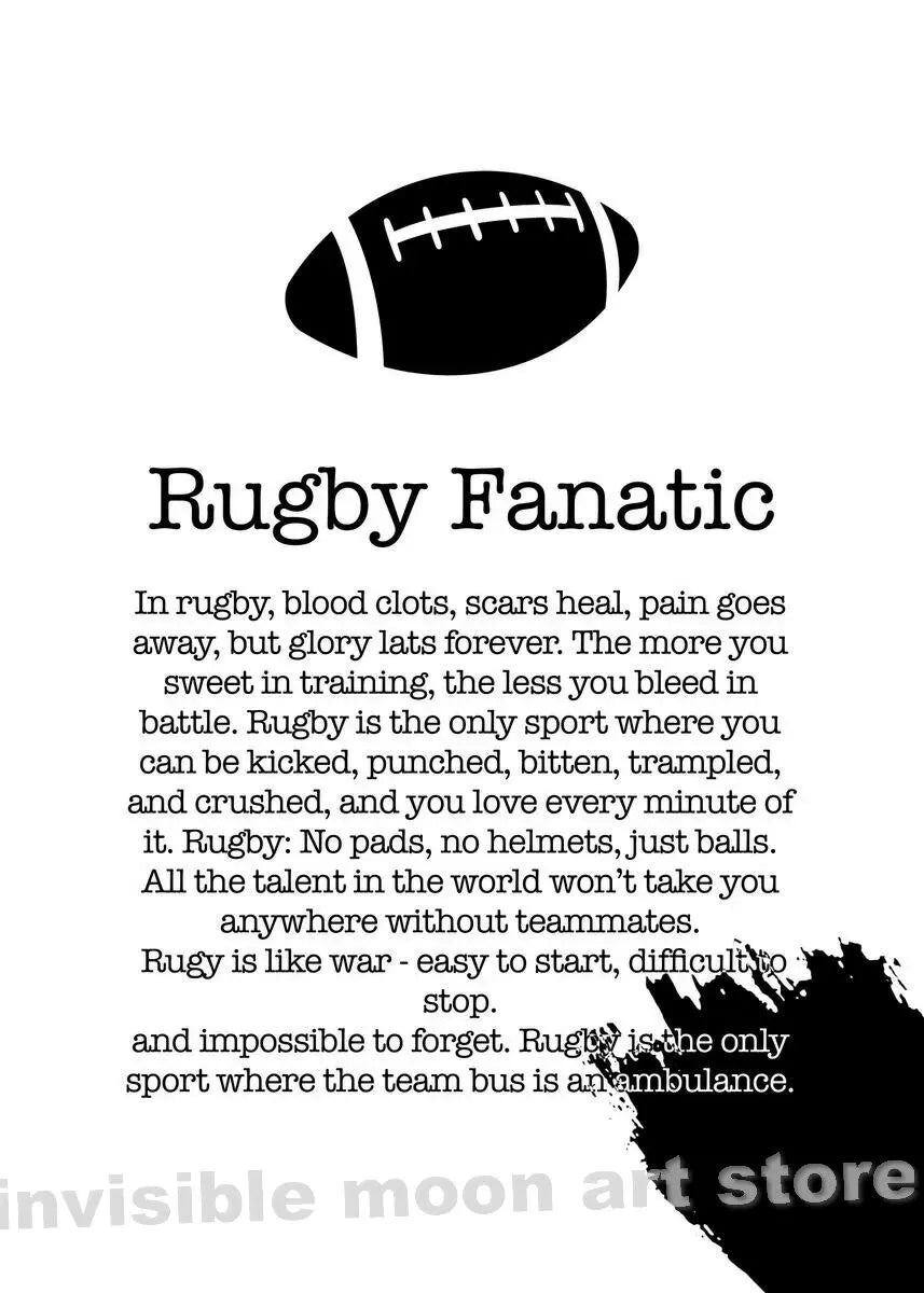 Rugby Inspirational Wall Art Poster Home Decor - No Frame