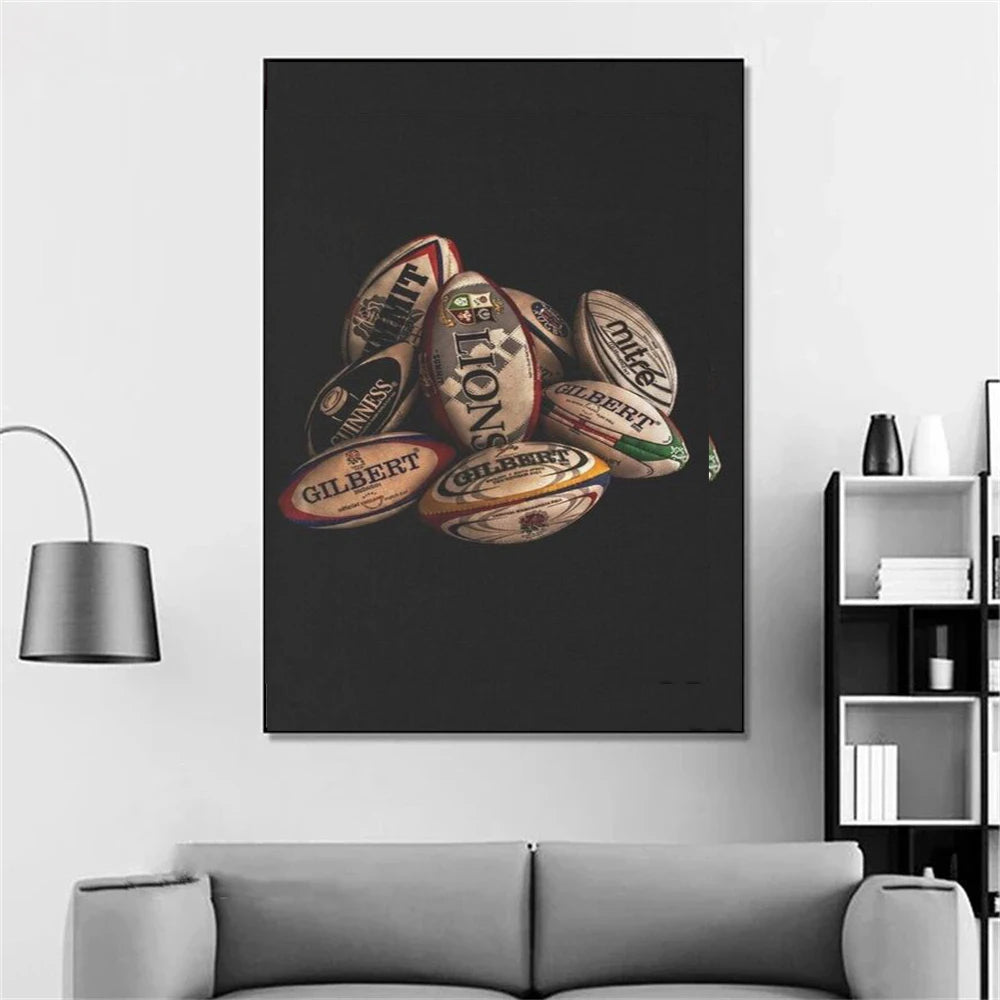 Rugby Balls Art Posters - No Frame