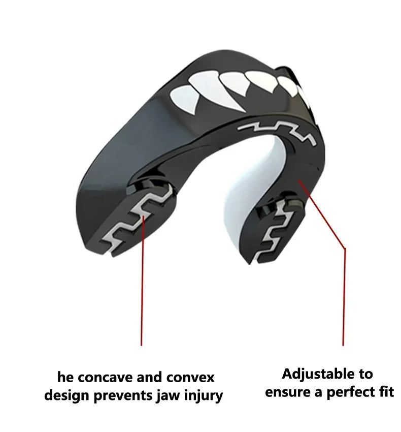 Unisex Adult Black Rugby Mouthguard Teeth Design