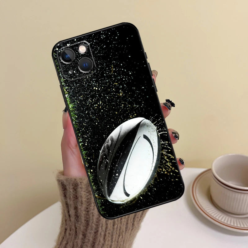 Rugby Ball Dark iPhone Case